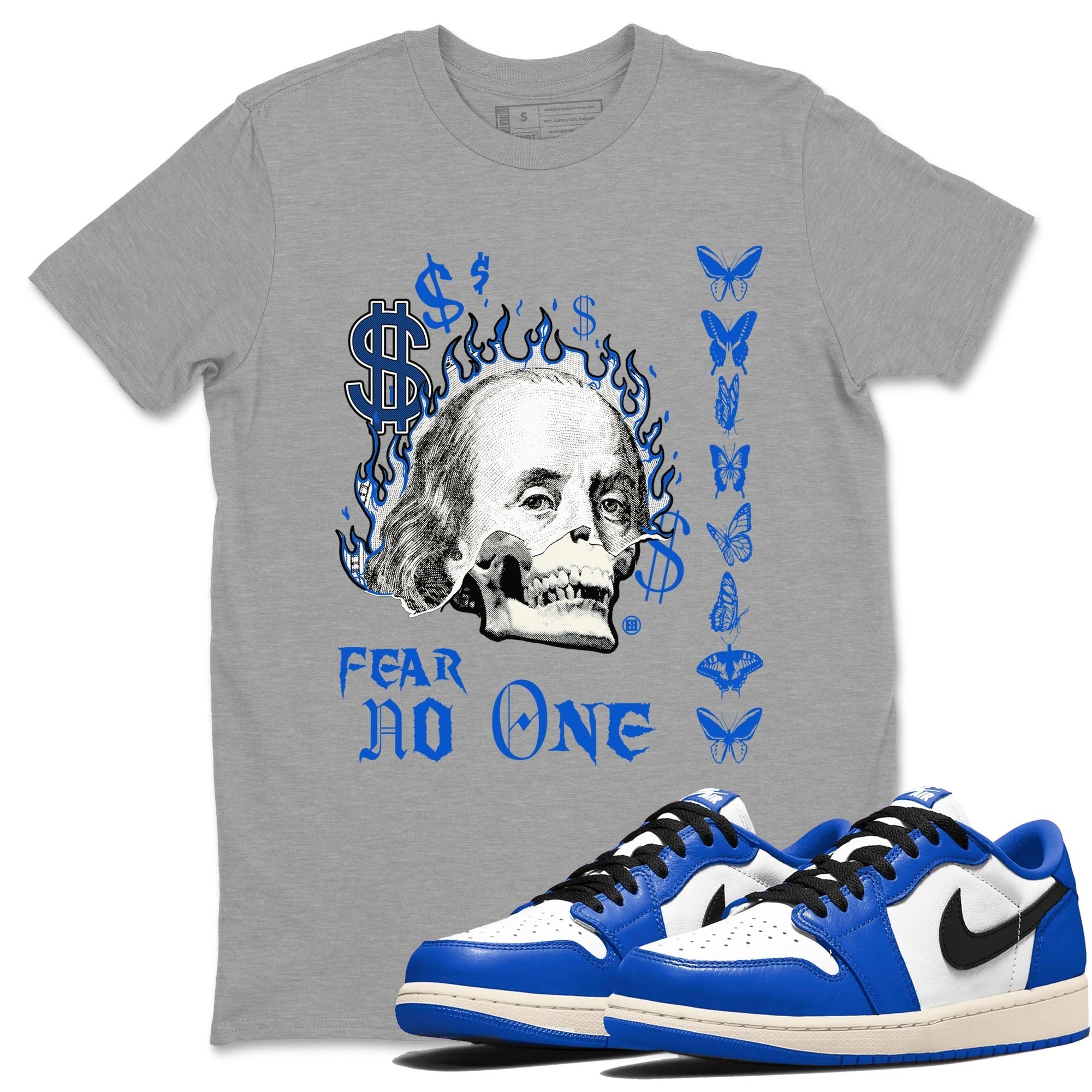 Fear No One snkmatch Tees - Air Jordan 1 Game Royal