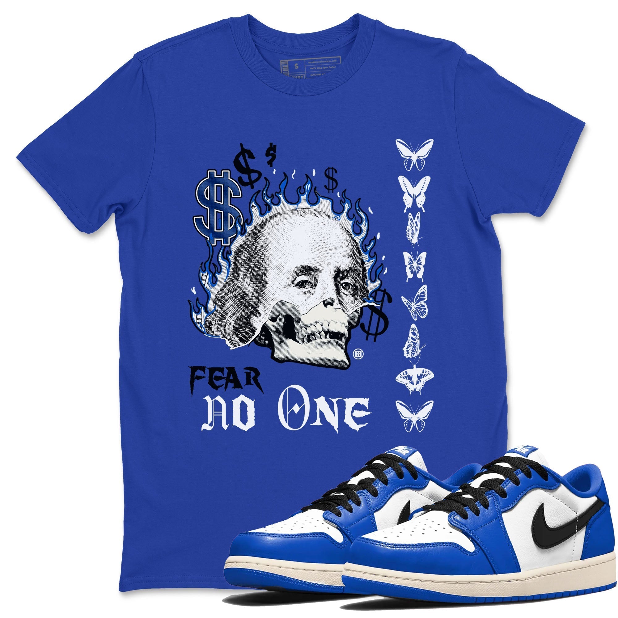 Fear No One snkmatch Tees - Air Jordan 1 Game Royal