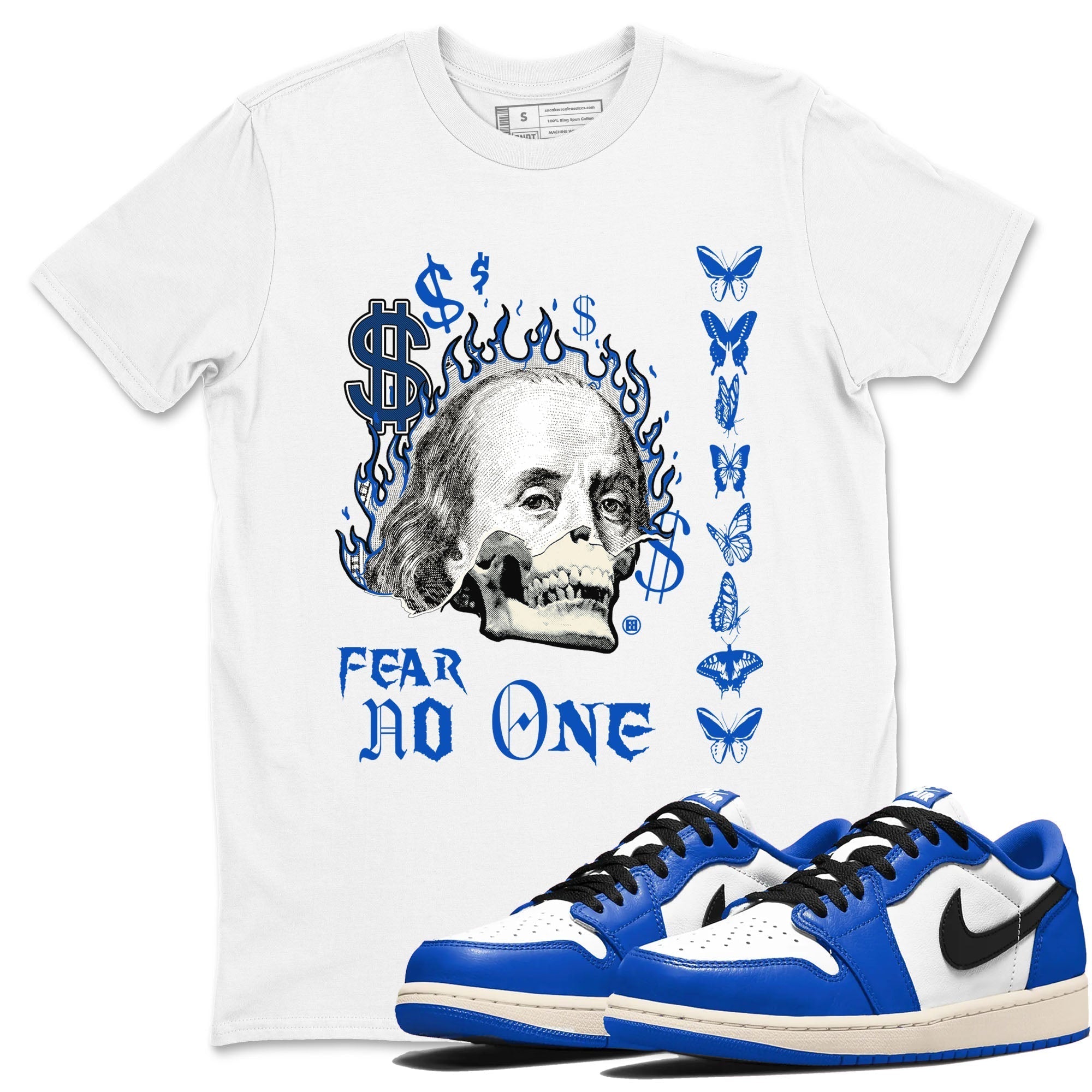 Fear No One snkmatch Tees - Air Jordan 1 Game Royal