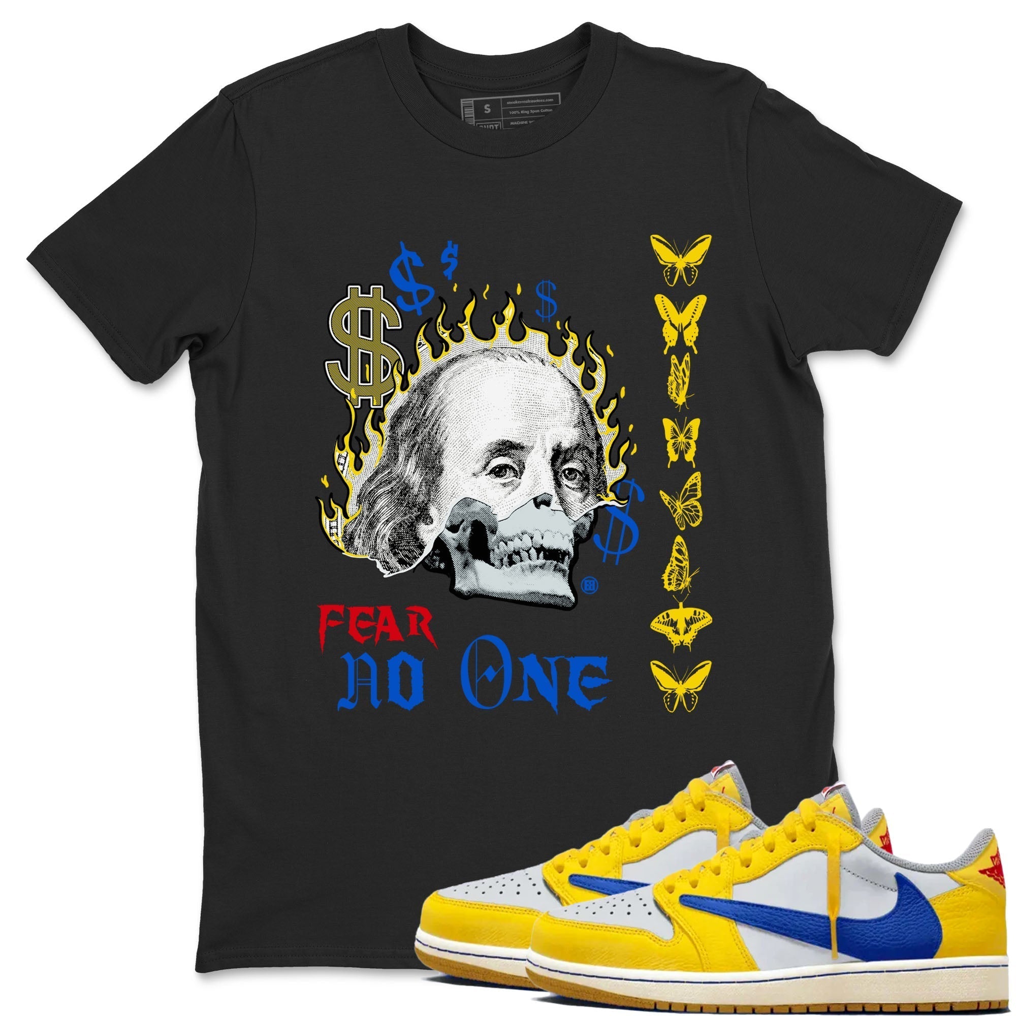 Fear No One snkmatch Tees - Air Jordan 1 Travis Scott Canary