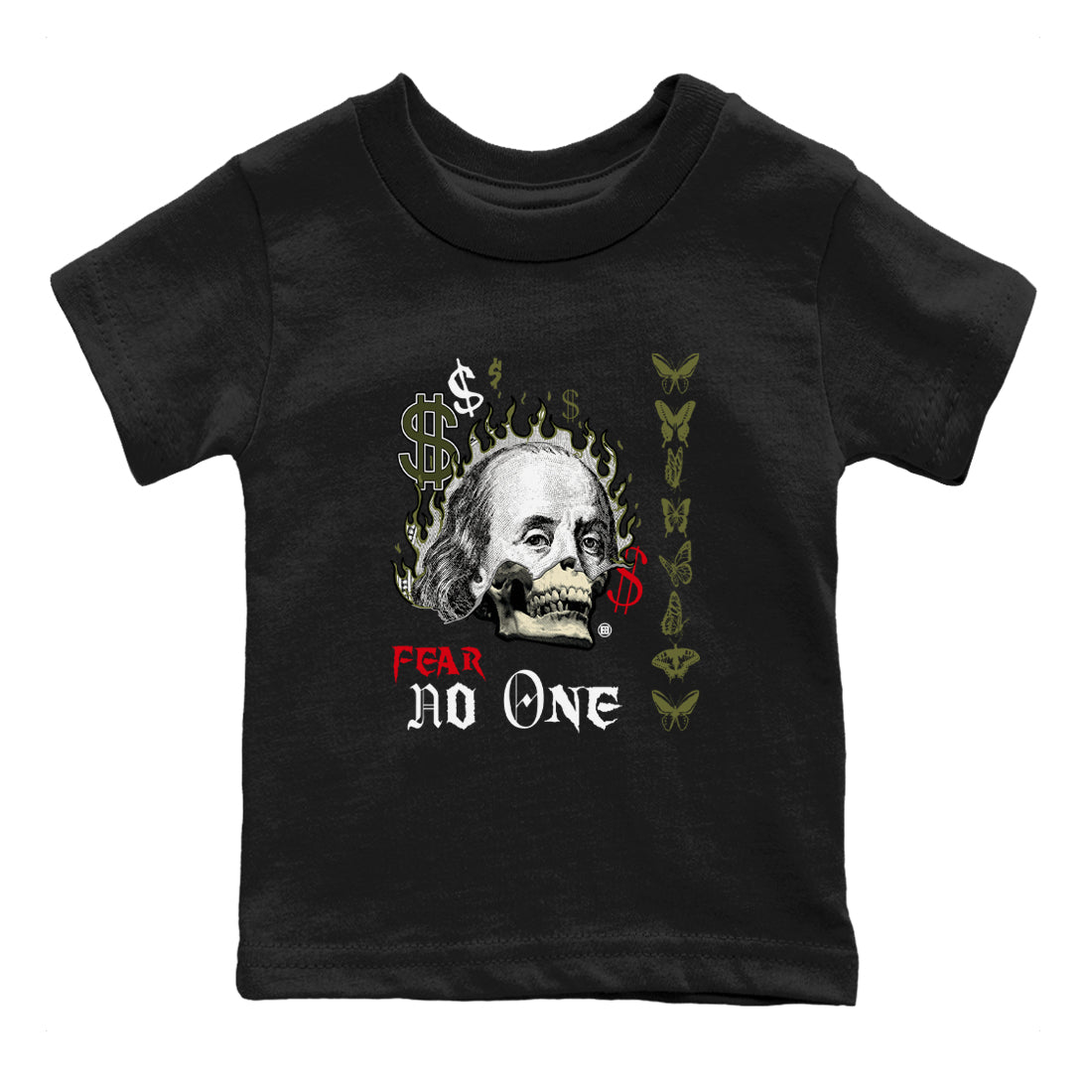 Fear No One snkmatch Tees Kids - Air Jordan 1 Travis Scott Medium Olive