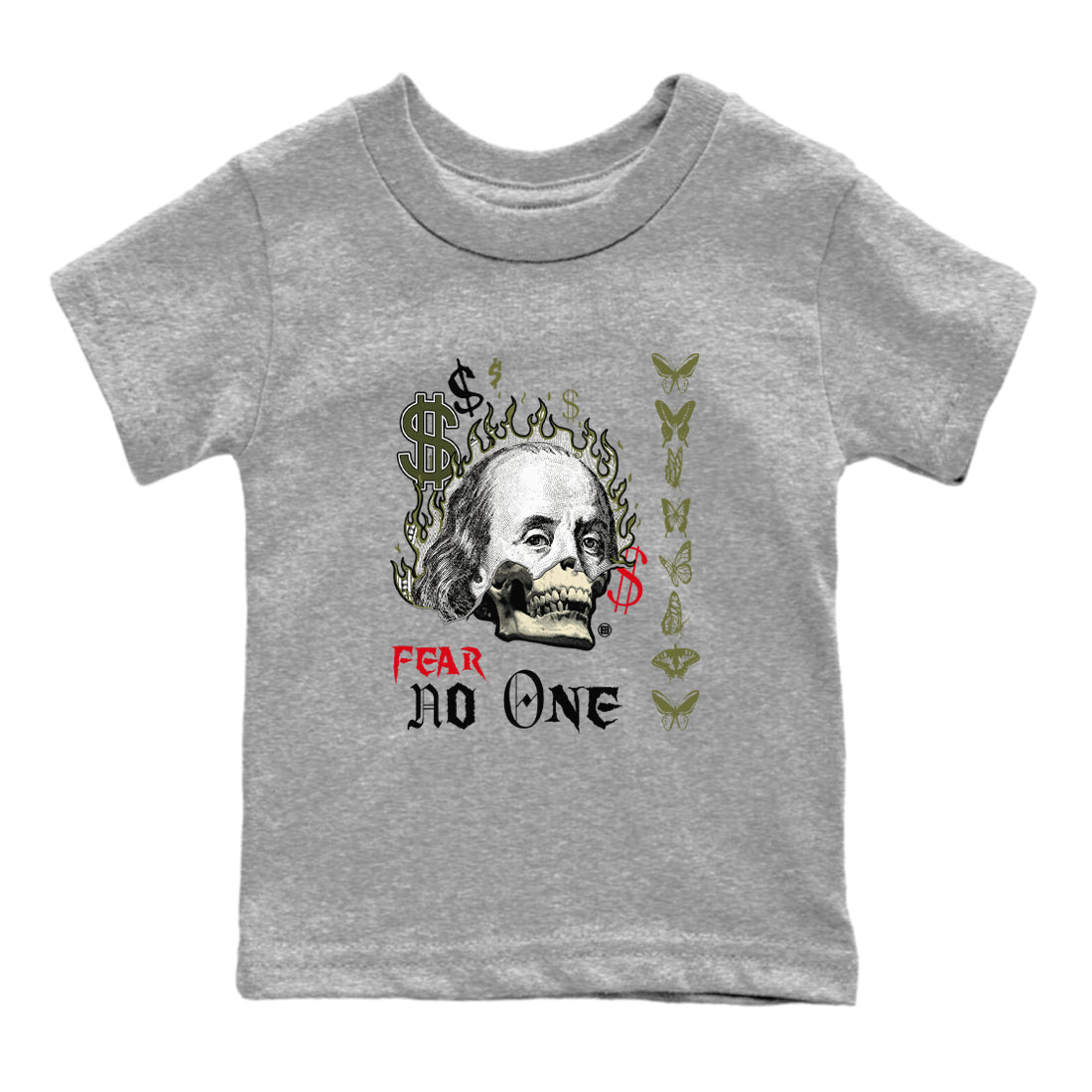 Fear No One snkmatch Tees Kids - Air Jordan 1 Travis Scott Medium Olive