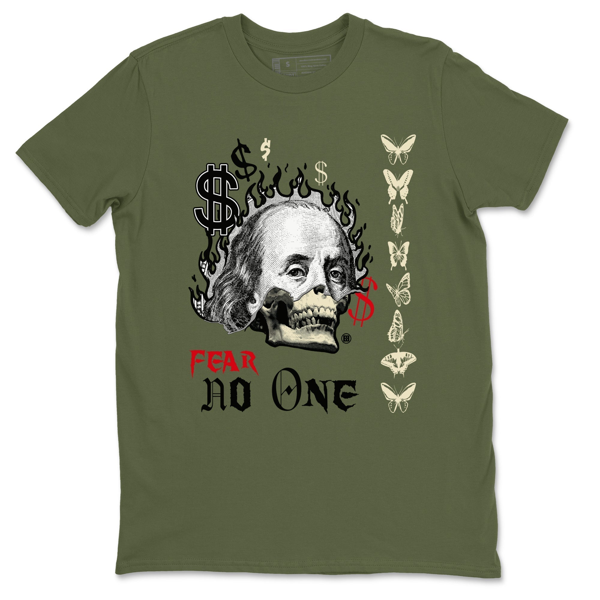 Fear No One snkmatch Tees - Air Jordan 1 Travis Scott Medium Olive