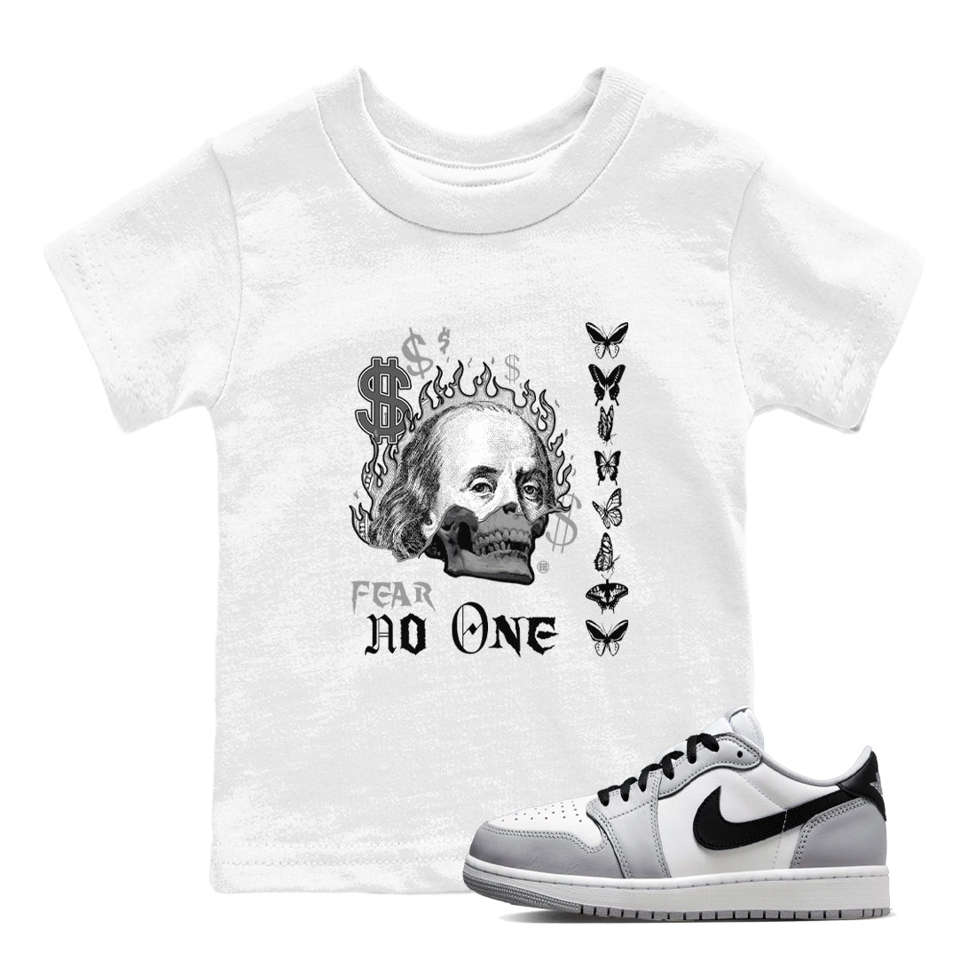 Fear No One snkmatch Tees Kids - Air Jordan 1 Wolf Grey