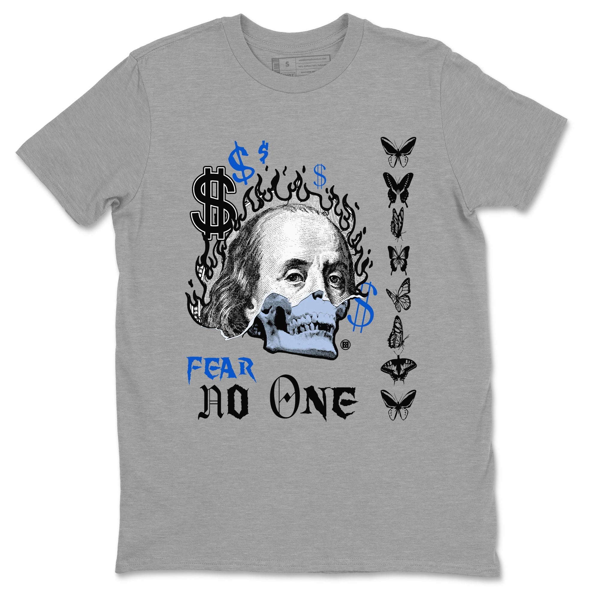 Fear No One snkmatch Tees - Air Jordan 11 Black and Varsity Royal