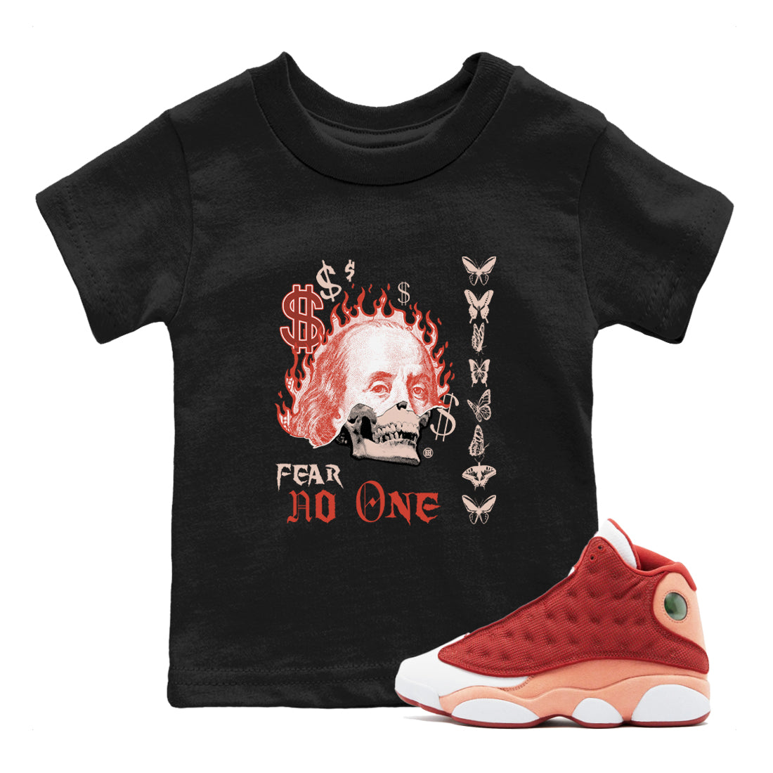 Fear No One snkmatch Tees Kids - Air Jordan 13 Dune Red