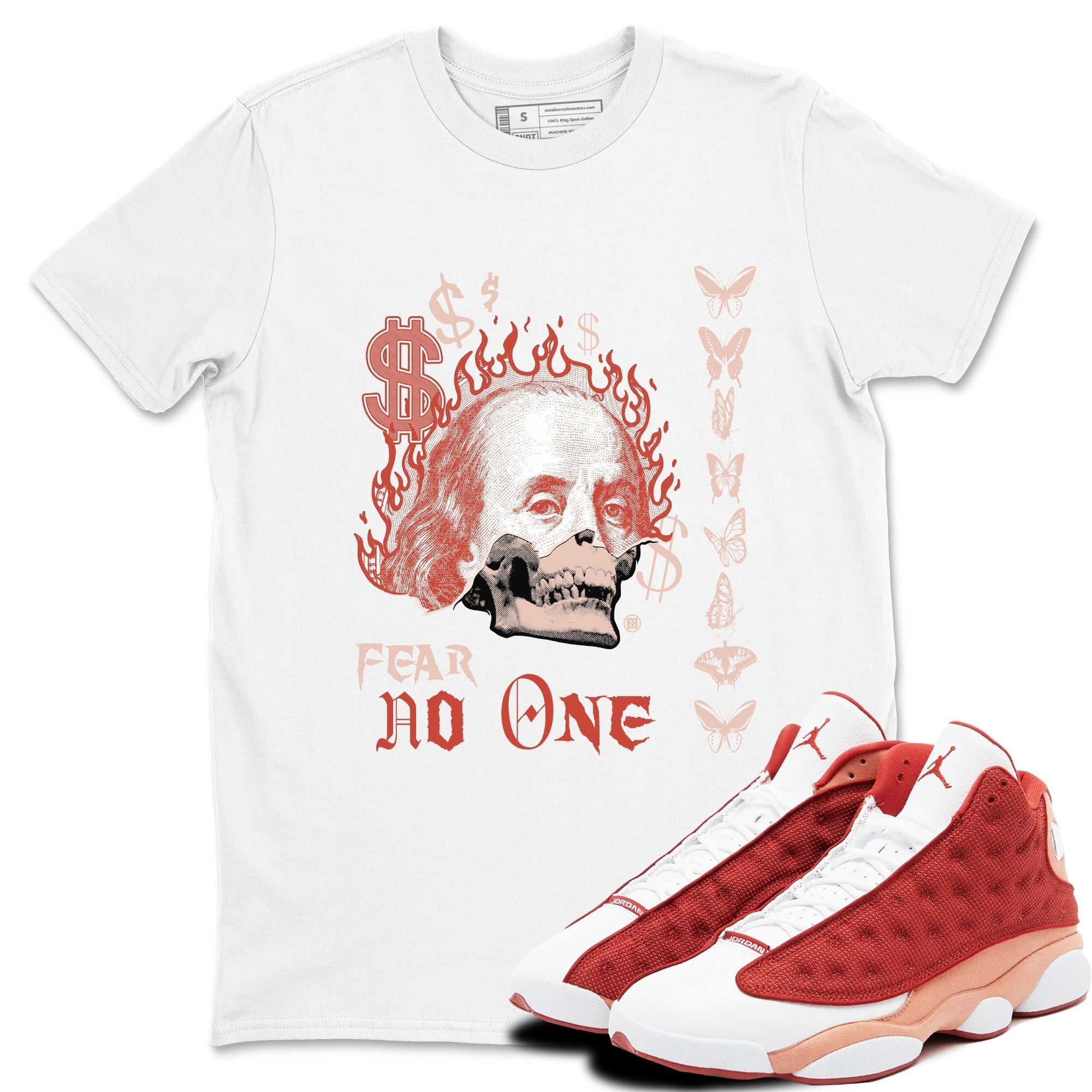 Fear No One snkmatch Tees - Air Jordan 13 Dune Red