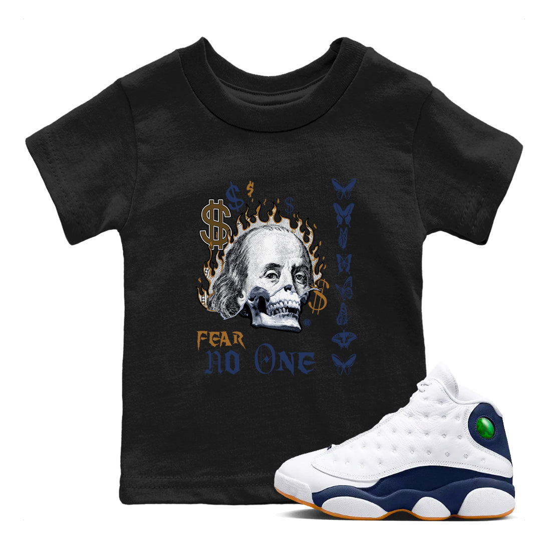 Fear No One snkmatch Tees Kids - Air Jordan 13 Midnight Navy