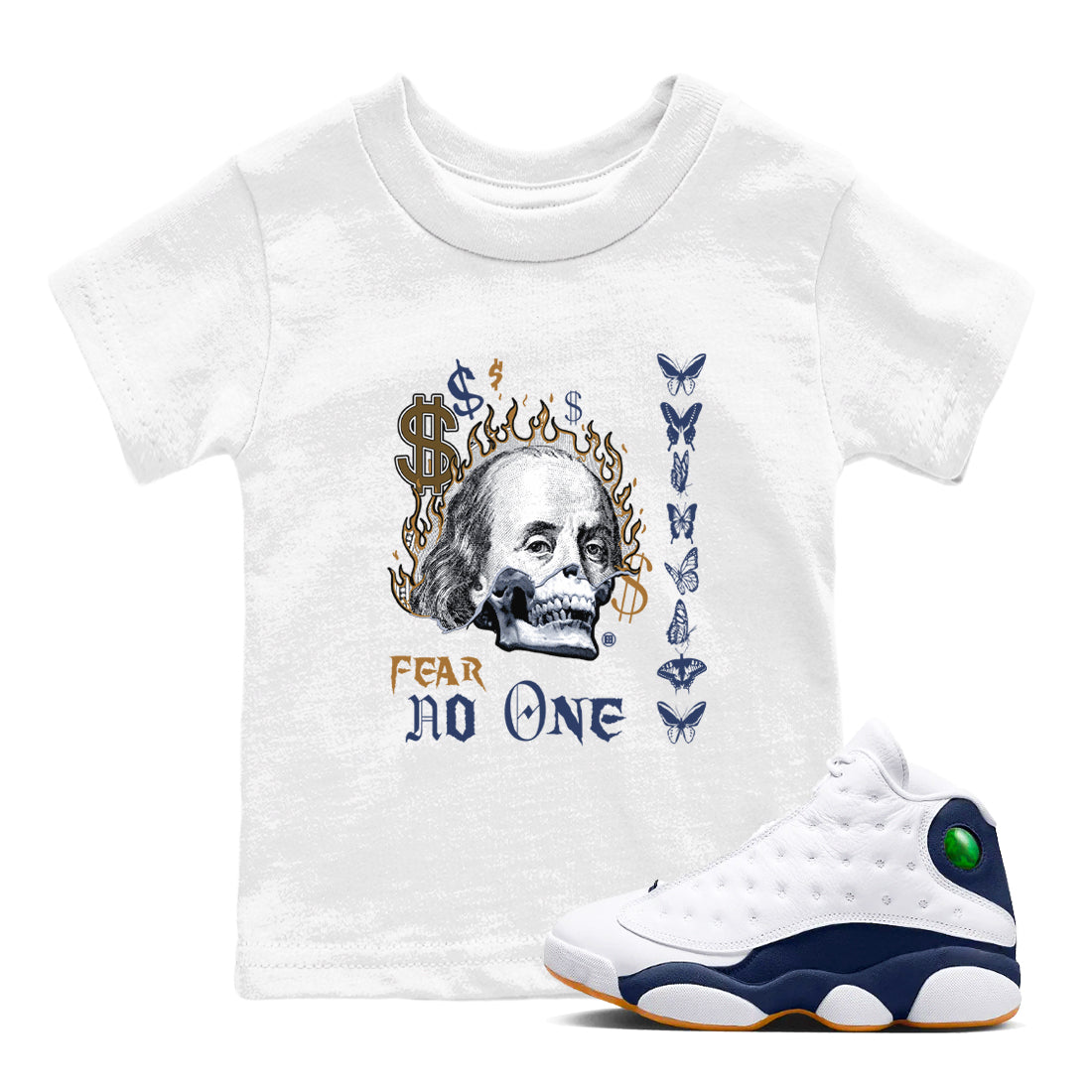 Fear No One snkmatch Tees Kids - Air Jordan 13 Midnight Navy