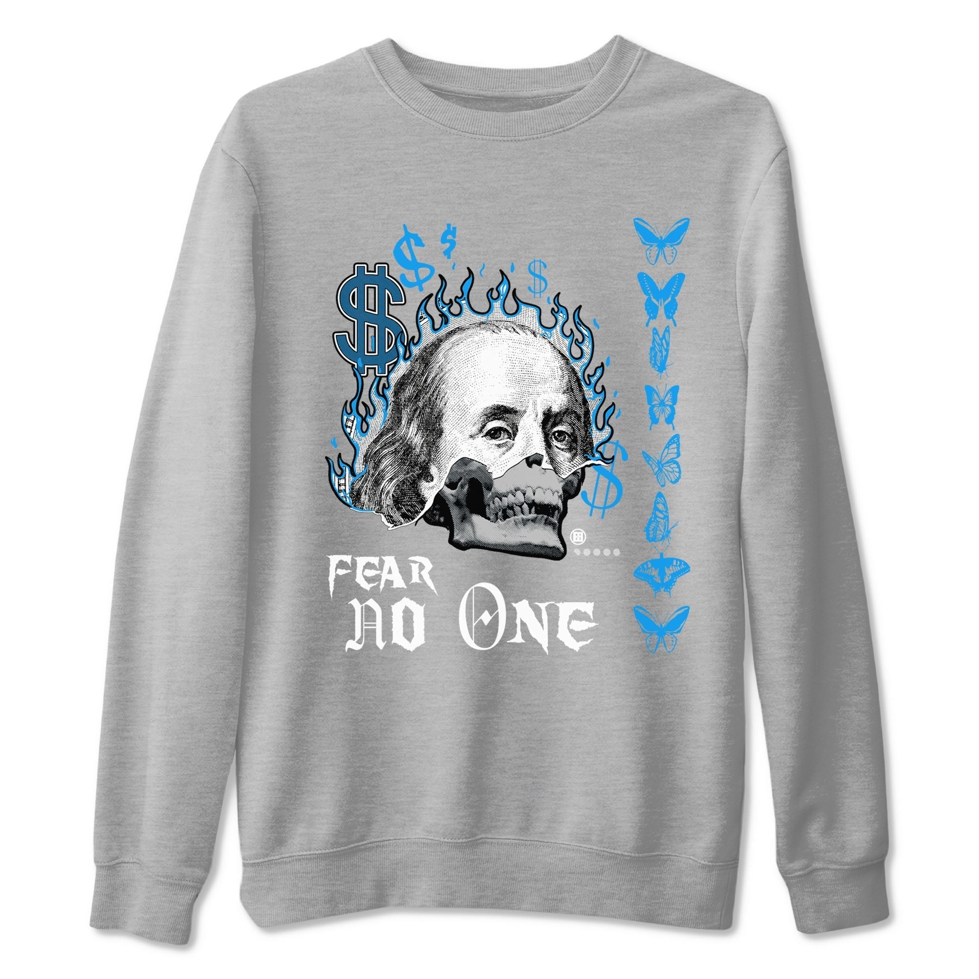 Fear No One snkmatch Tees - Air Jordan 4 Military Blue