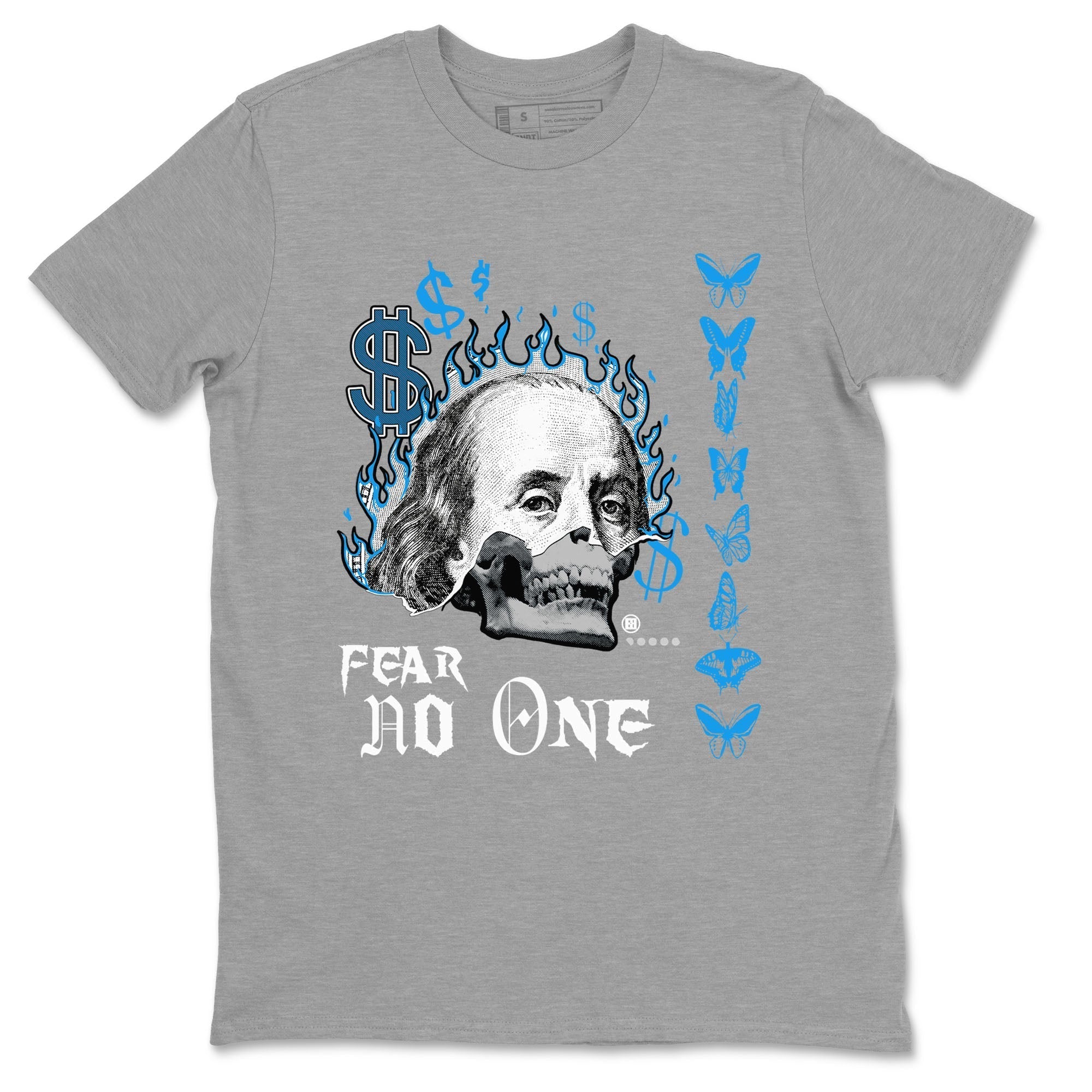 Fear No One snkmatch Tees - Air Jordan 4 Military Blue