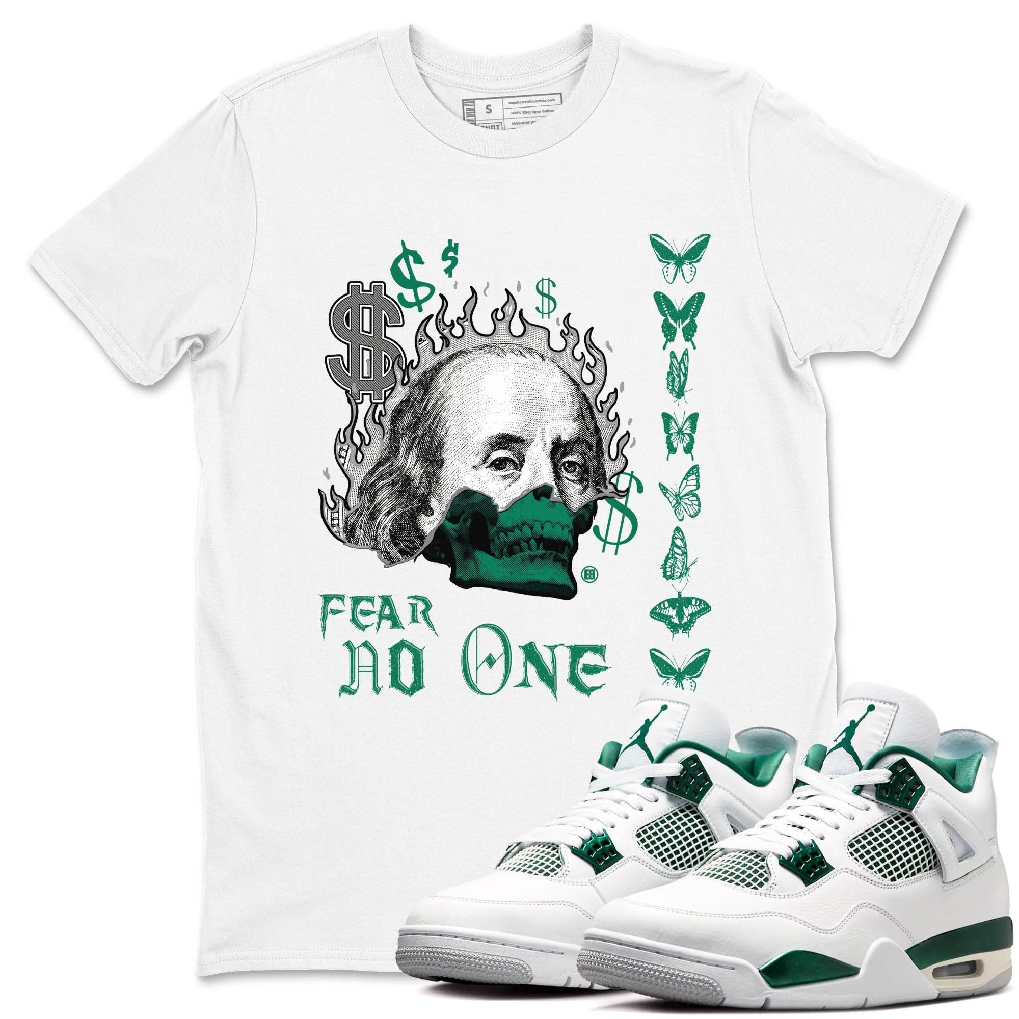Fear No One snkmatch Tees - Air Jordan 4 Oxidized Green