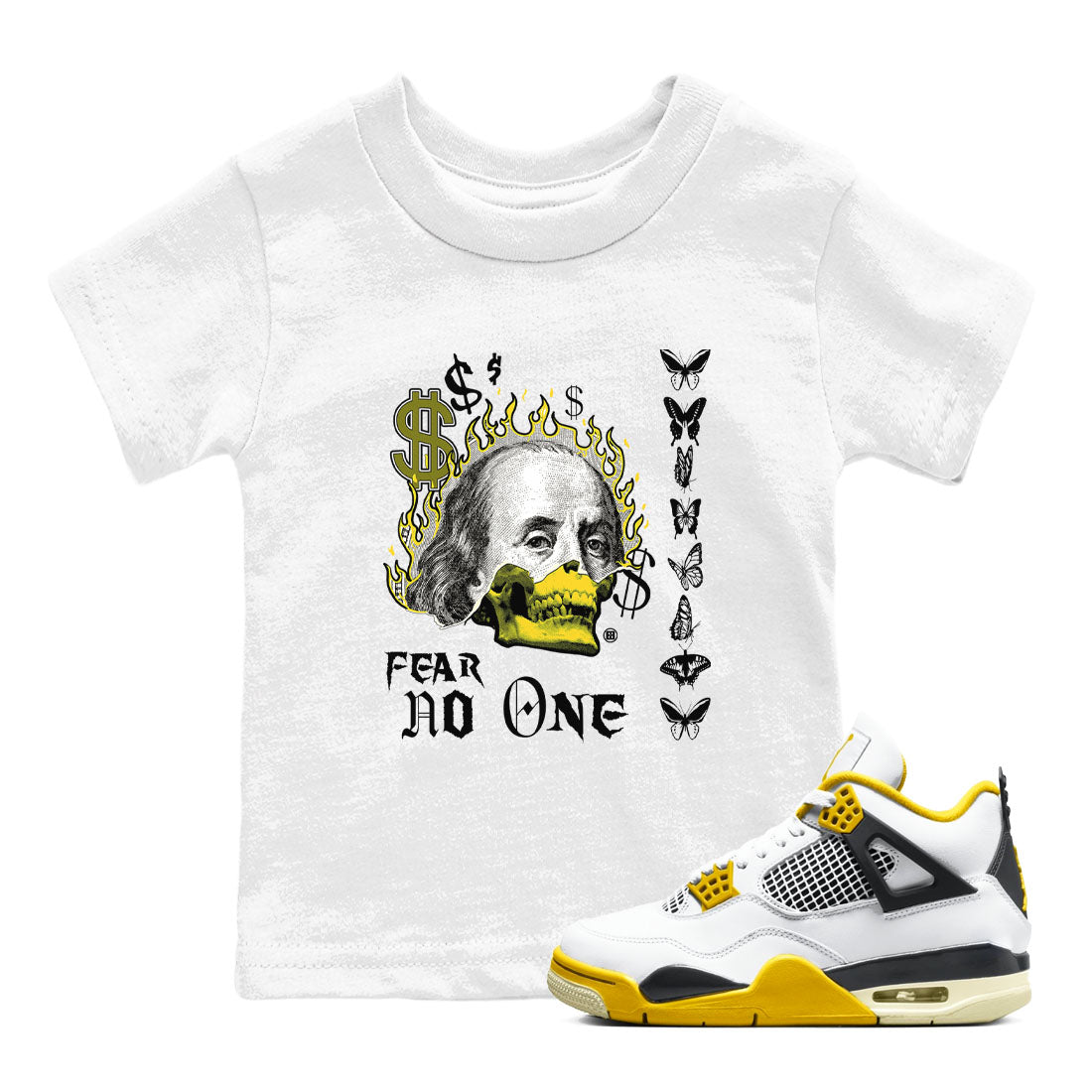 Fear No One snkmatch Tees Kids - Air Jordan 4 Vivid Sulfur