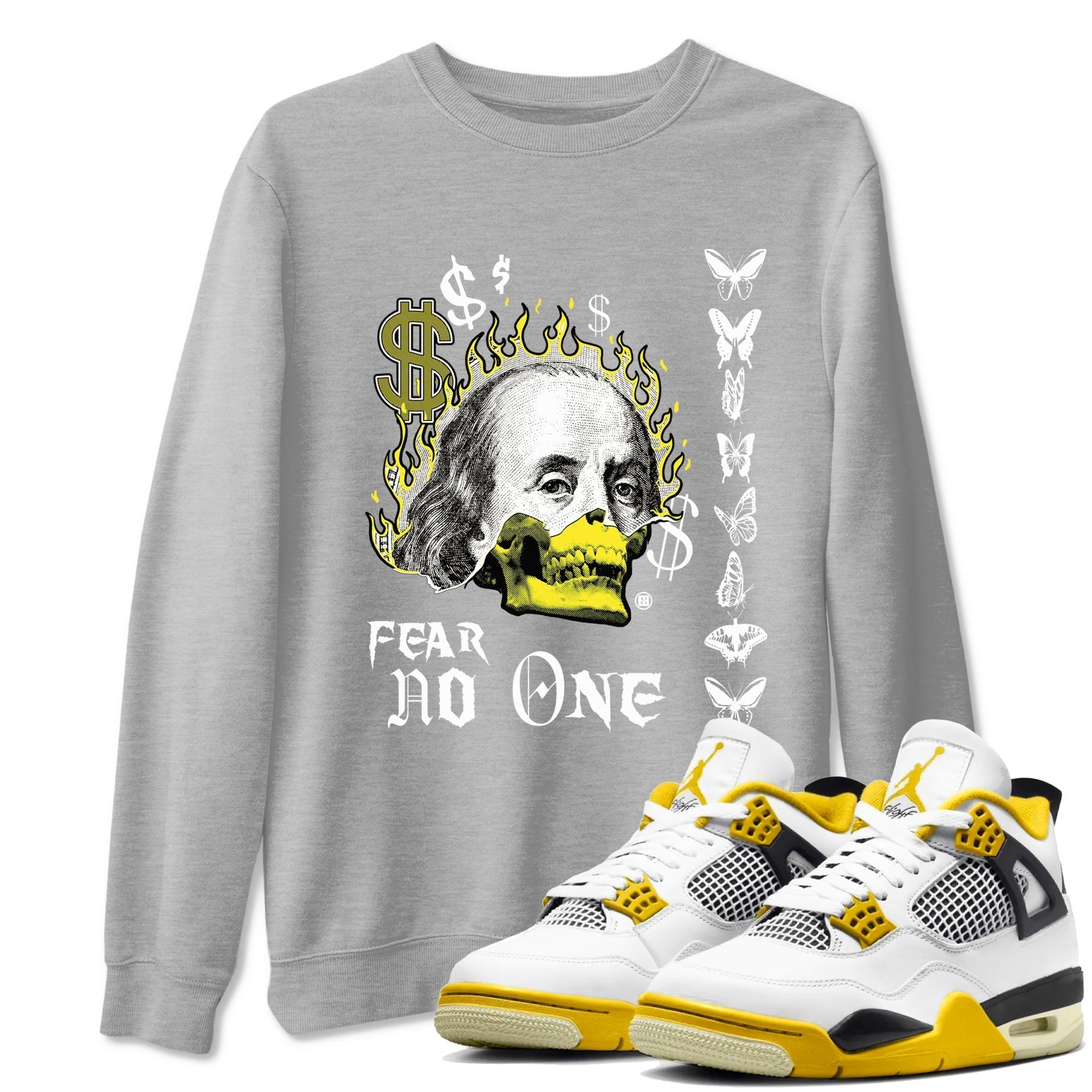 Fear No One snkmatch Tees - Air Jordan 4 Vivid Sulfur