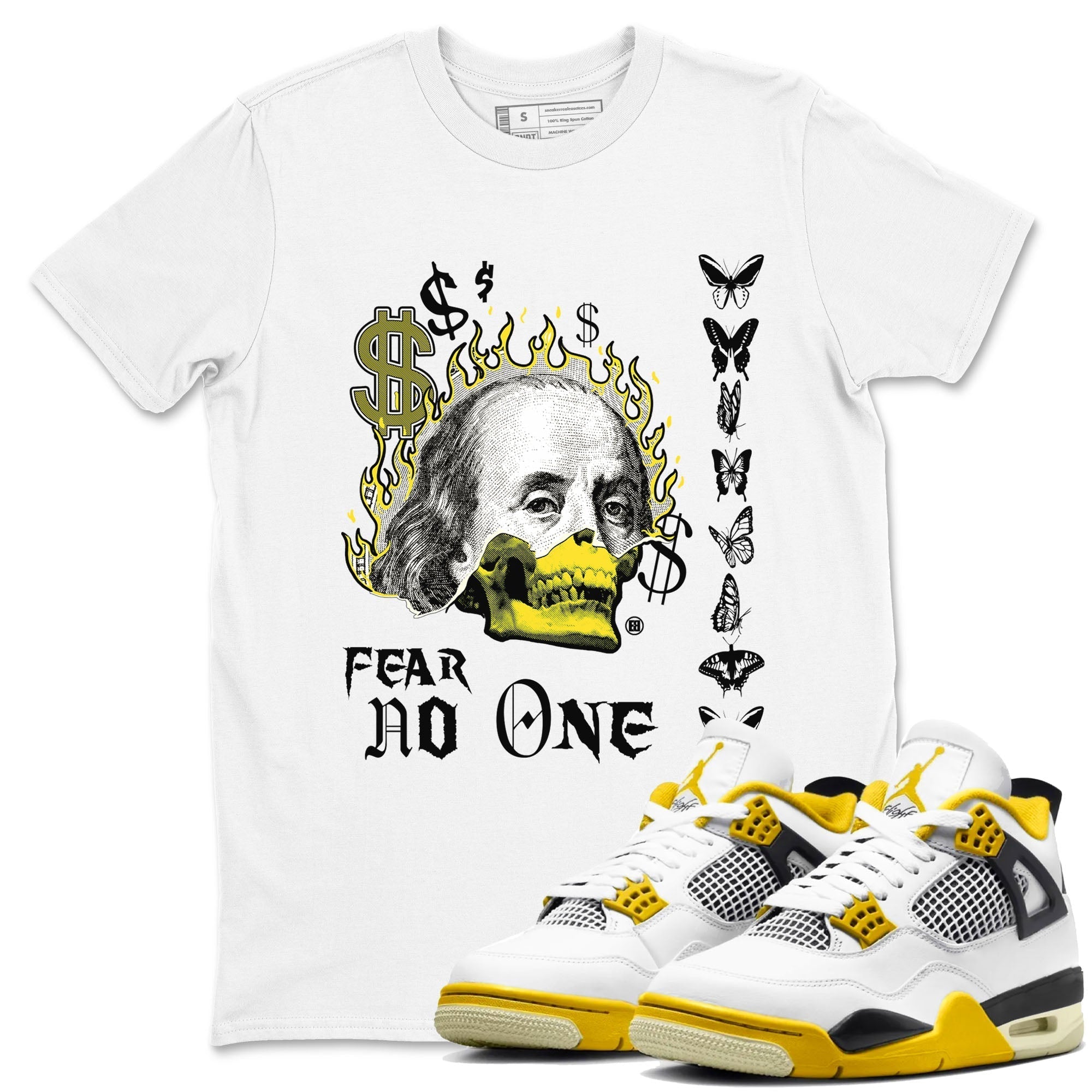 Fear No One snkmatch Tees - Air Jordan 4 Vivid Sulfur