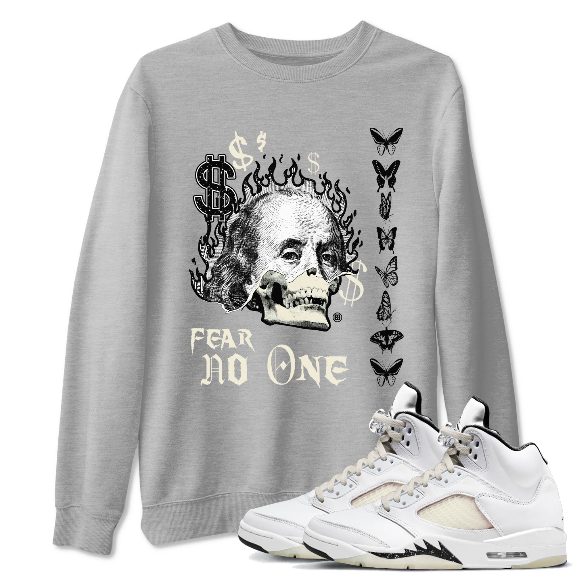 Fear No One snkmatch Tees - Air Jordan 5 Sail