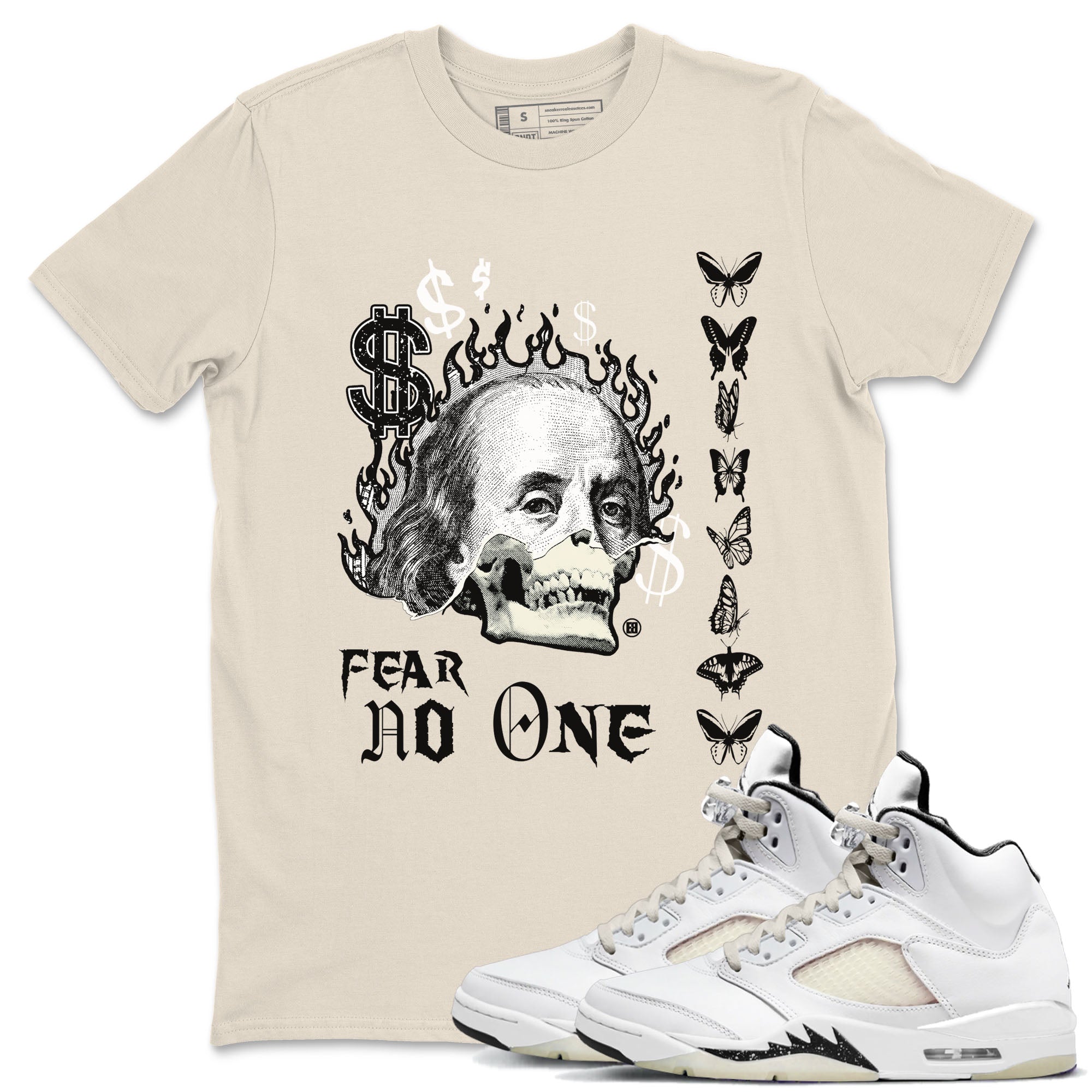 Fear No One snkmatch Tees - Air Jordan 5 Sail
