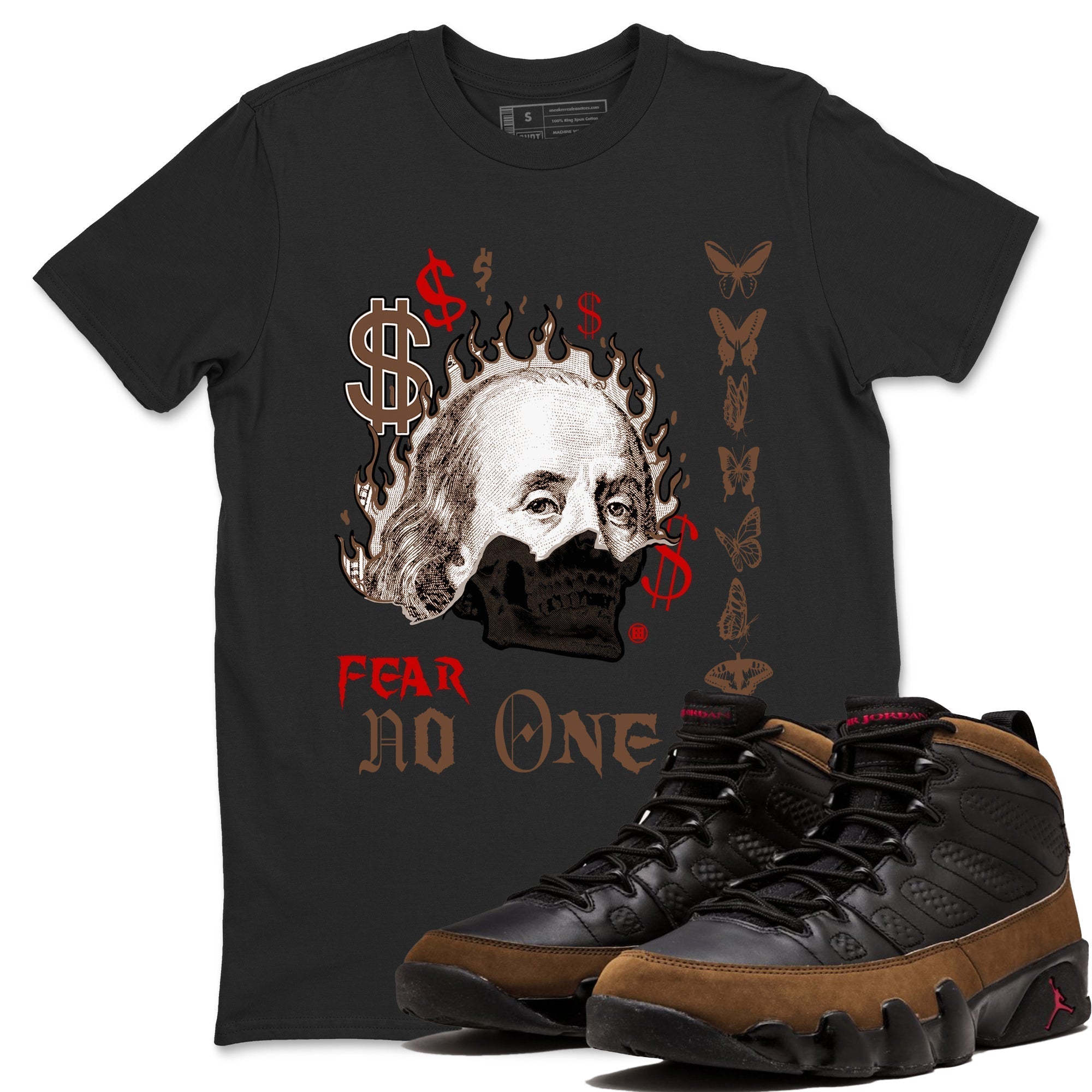 Fear No One snkmatch Tees - Air Jordan 9 Olive