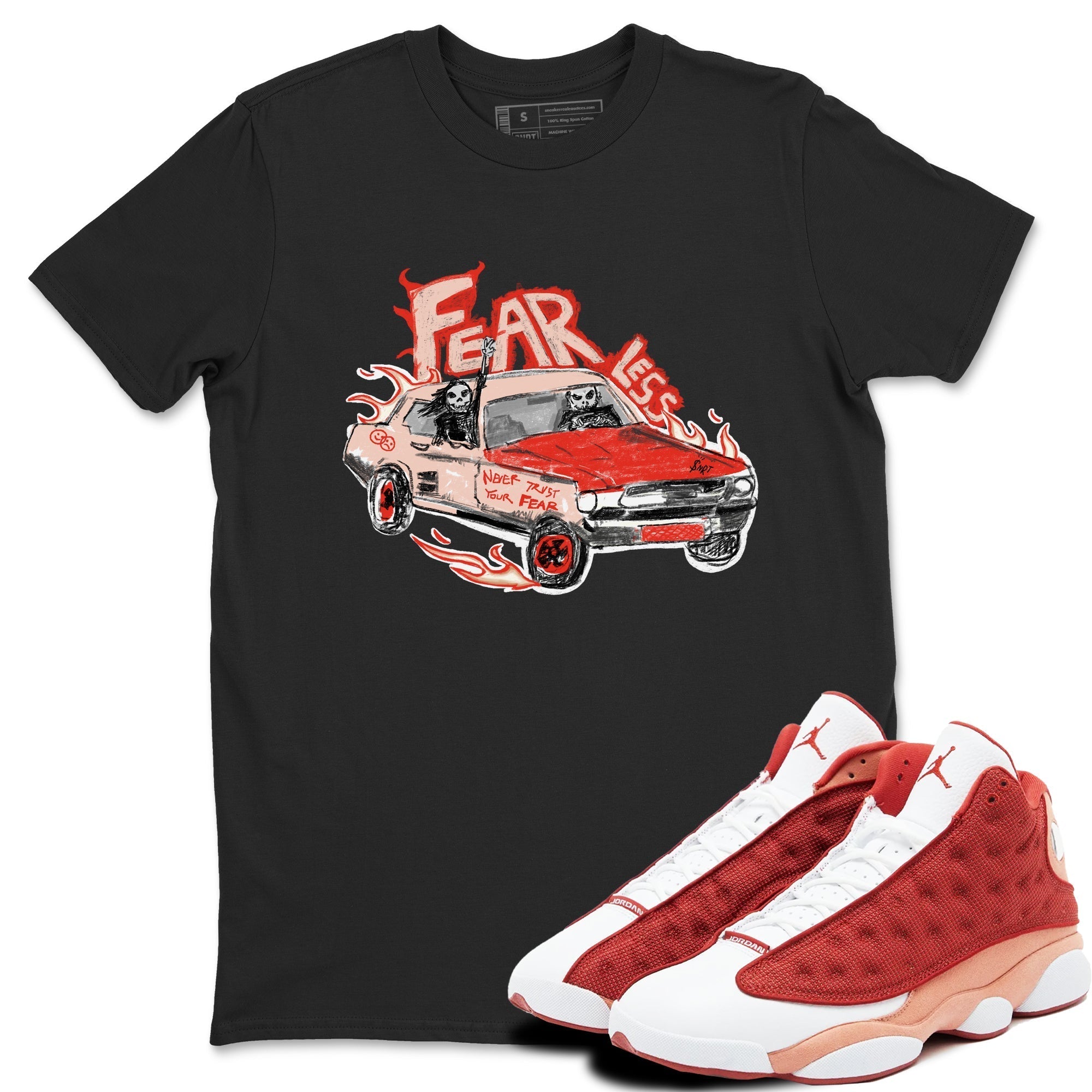 Fearless Car snkmatch Tees - Air Jordan 13 Dune Red