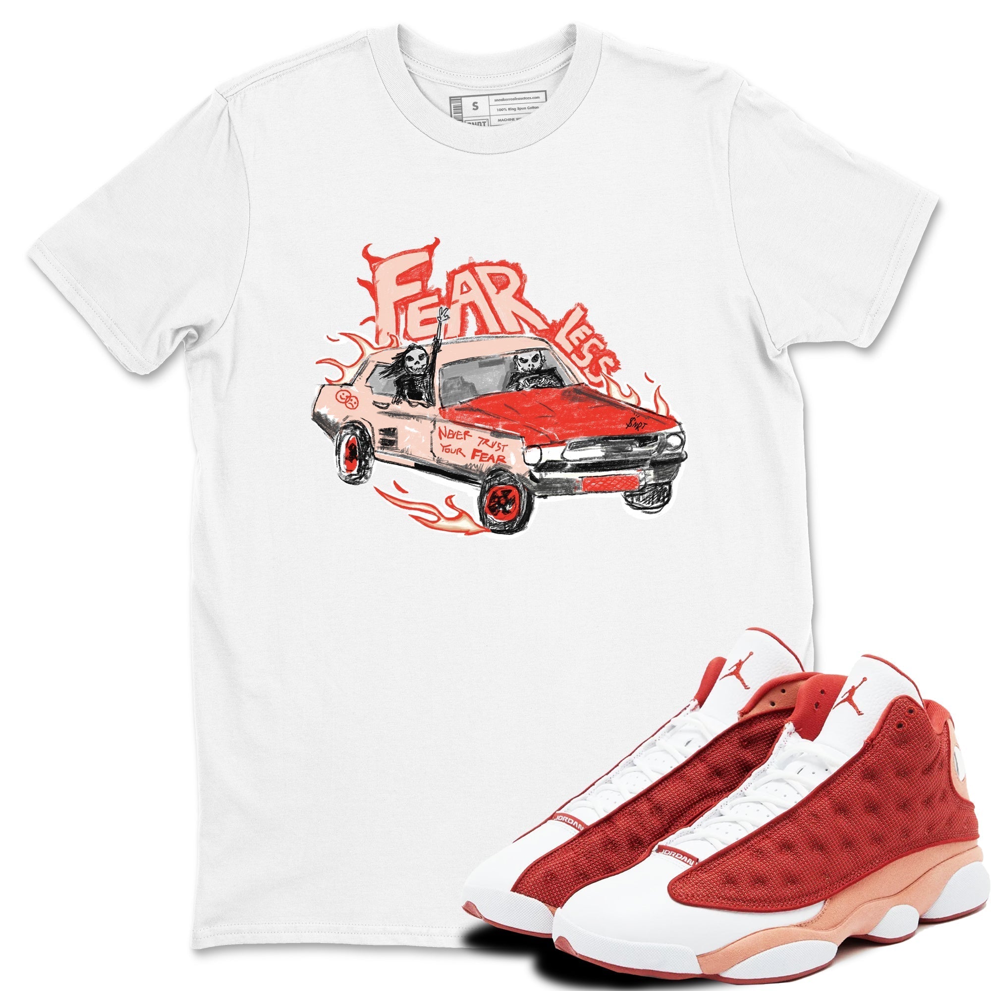 Fearless Car snkmatch Tees - Air Jordan 13 Dune Red