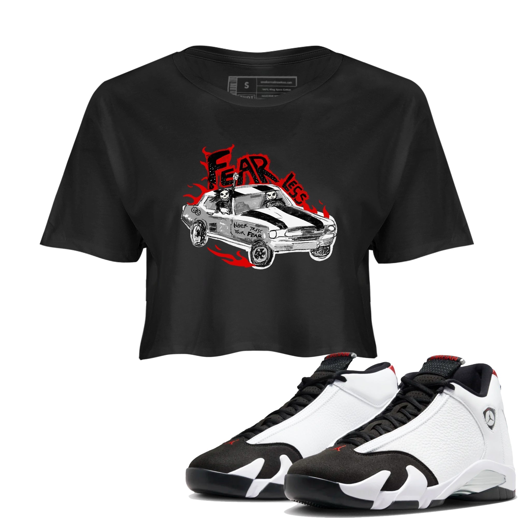 Fearless Car snkmatch Women's Top - Air Jordan 14 Black Toe