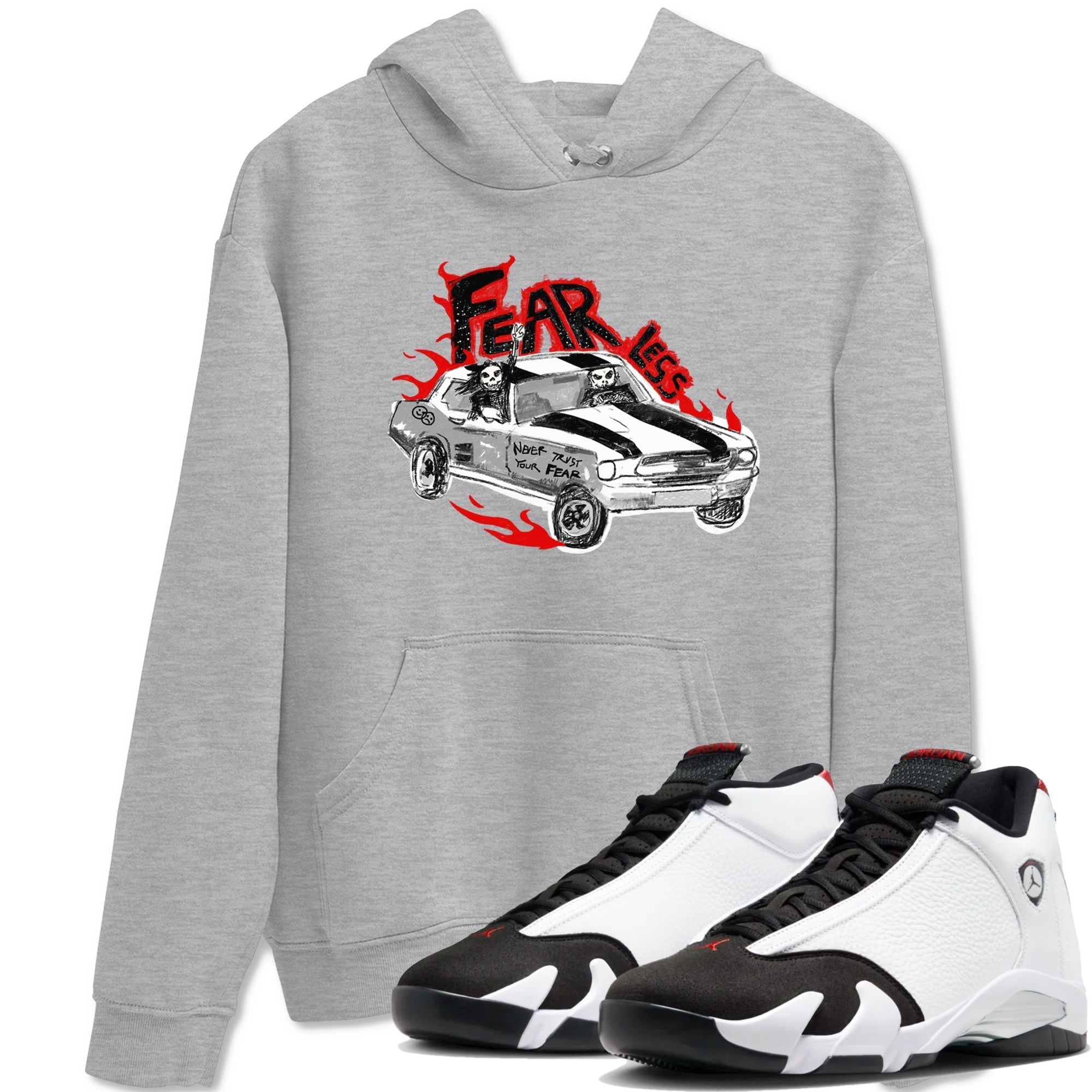 Fearless Car snkmatch Tees - Air Jordan 14 Black Toe