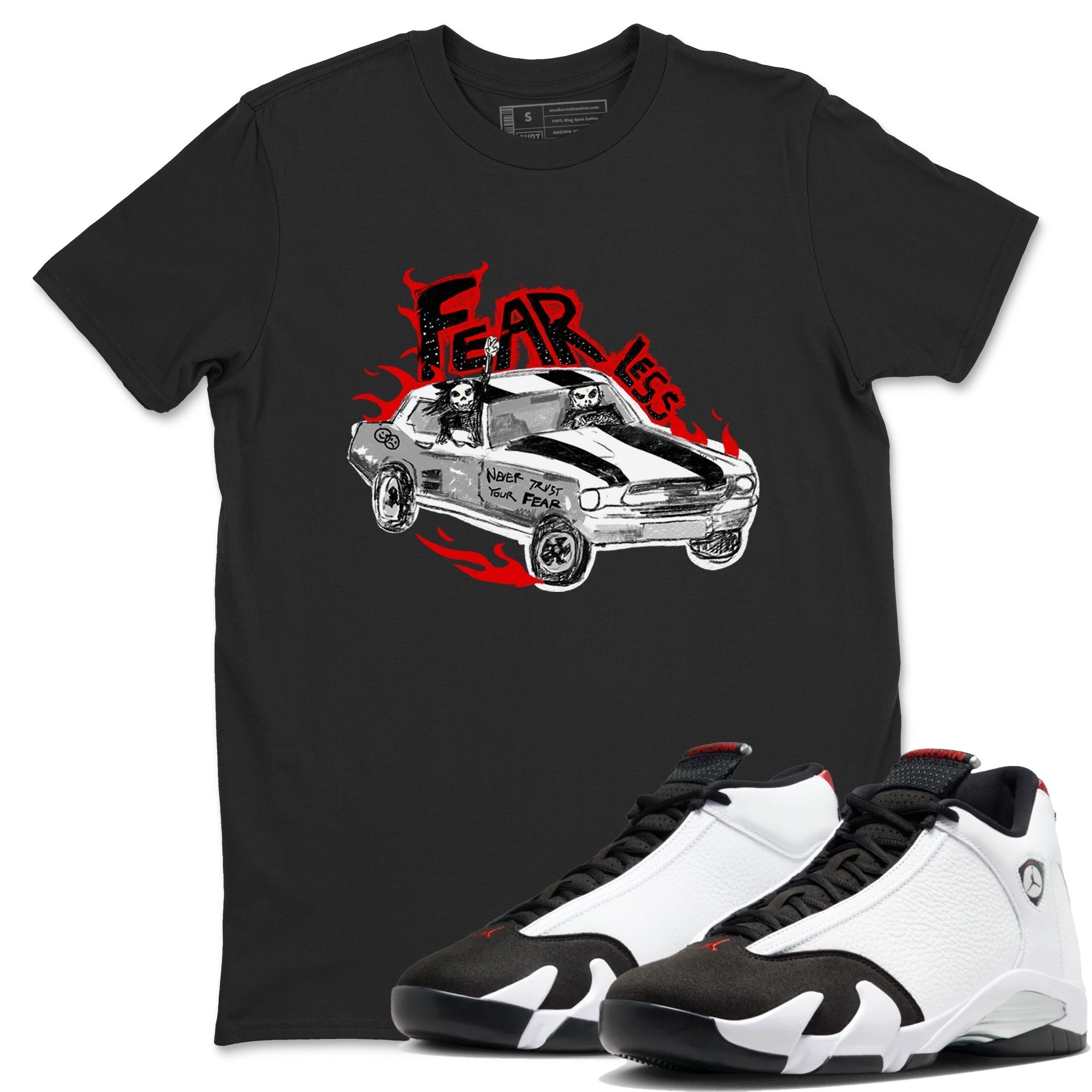 Fearless Car snkmatch Tees - Air Jordan 14 Black Toe