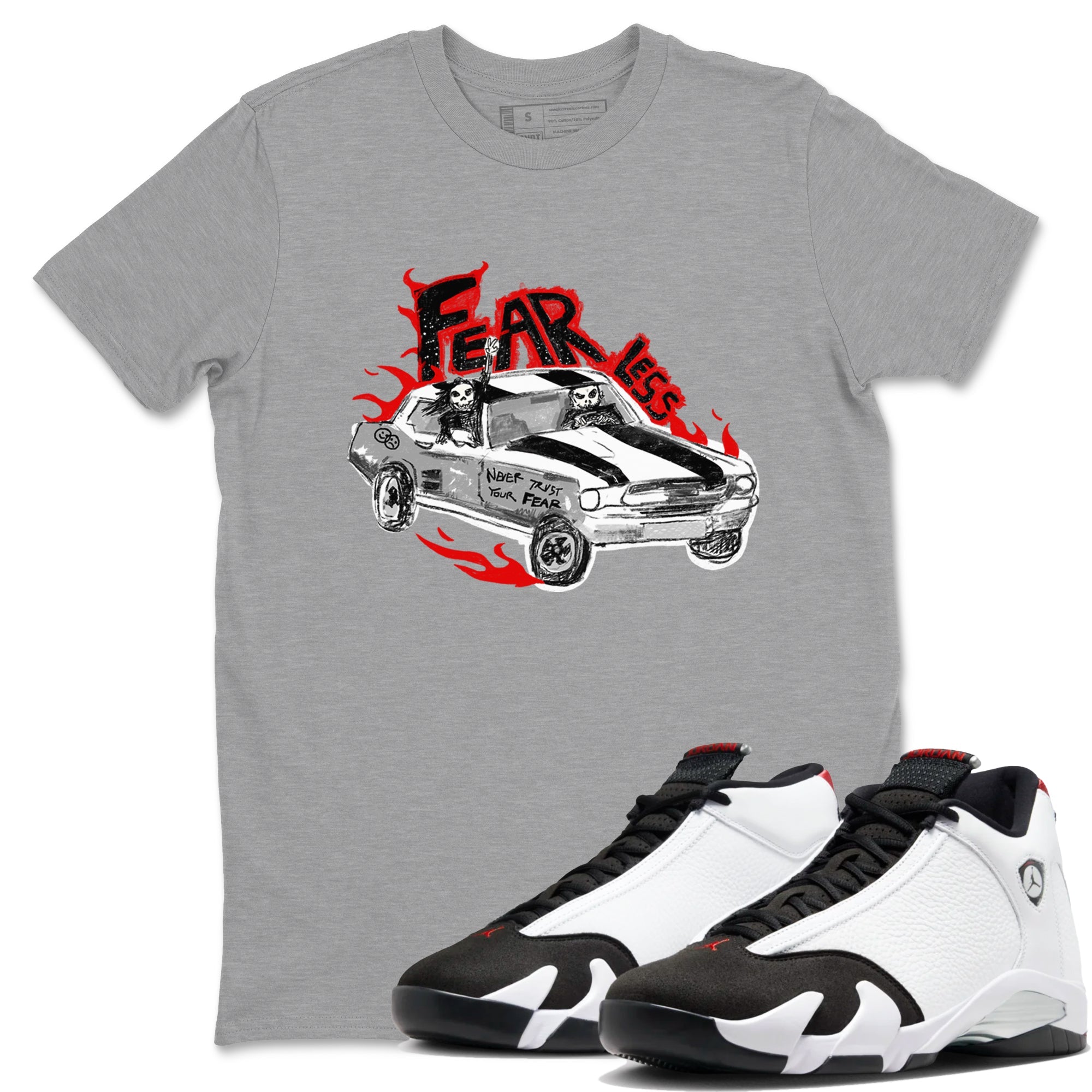 Fearless Car snkmatch Tees - Air Jordan 14 Black Toe