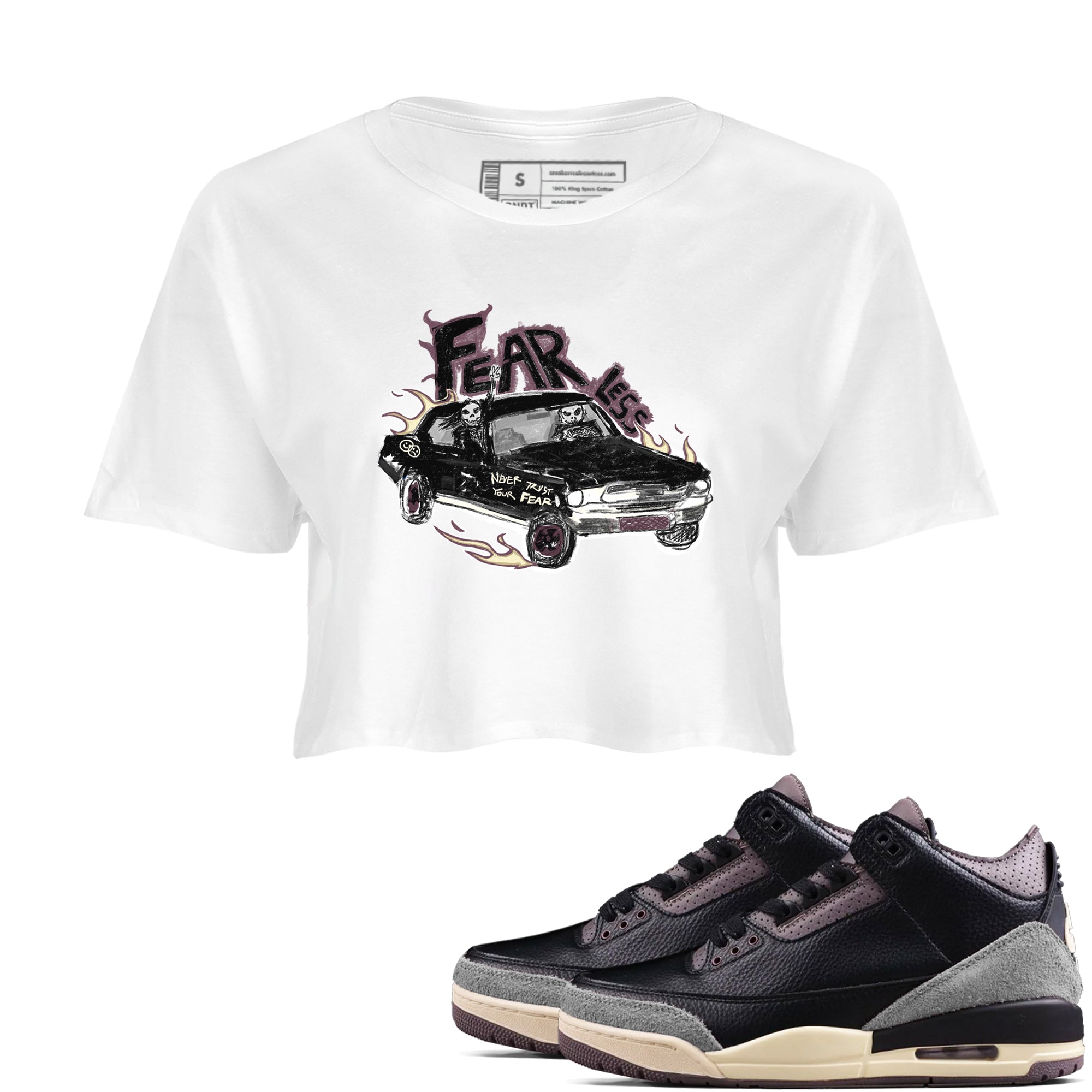 Fearless Car snkmatch Women's Top - Air Jordan 3 A Ma Maniere x Black