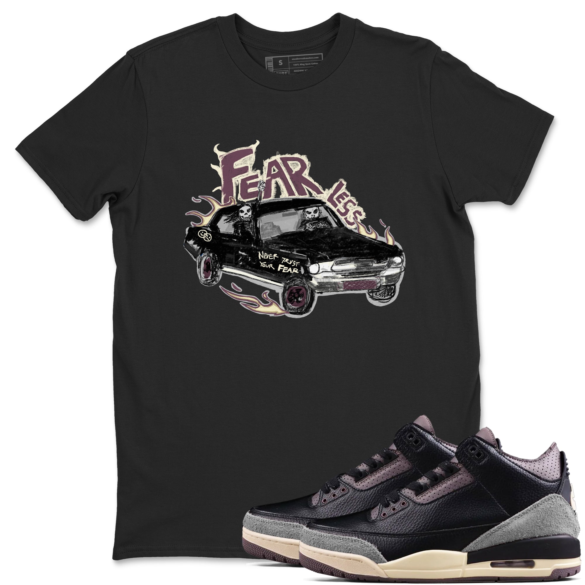 Fearless Car snkmatch Tees - Air Jordan 3 A Ma Maniere x Black