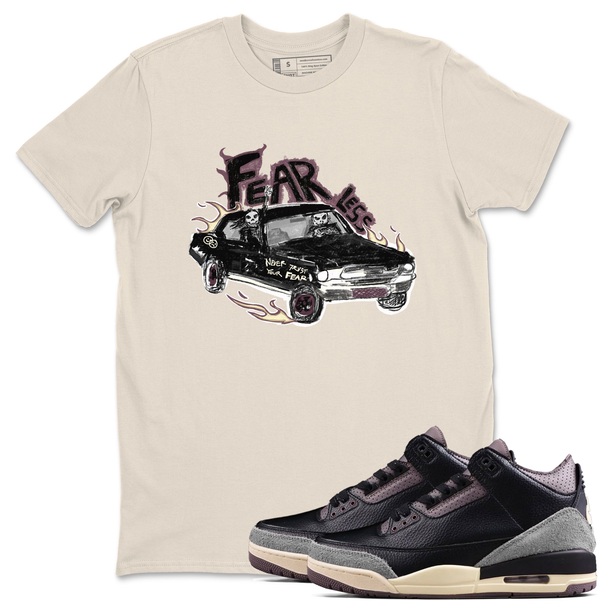 Fearless Car snkmatch Tees - Air Jordan 3 A Ma Maniere x Black
