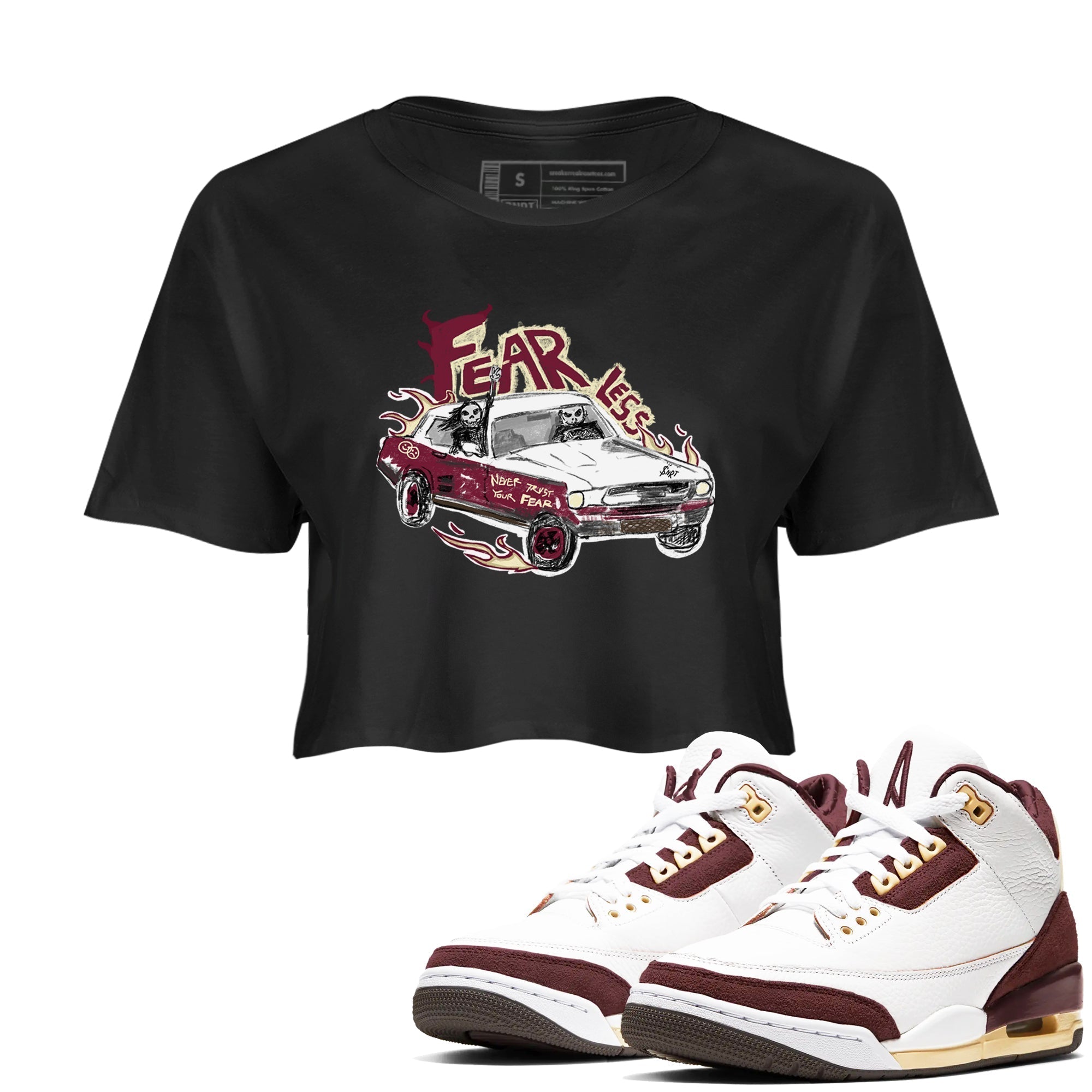 Fearless Car snkmatch Women's Top - Air Jordan 3 A Ma Maniere x Burgundy Crush