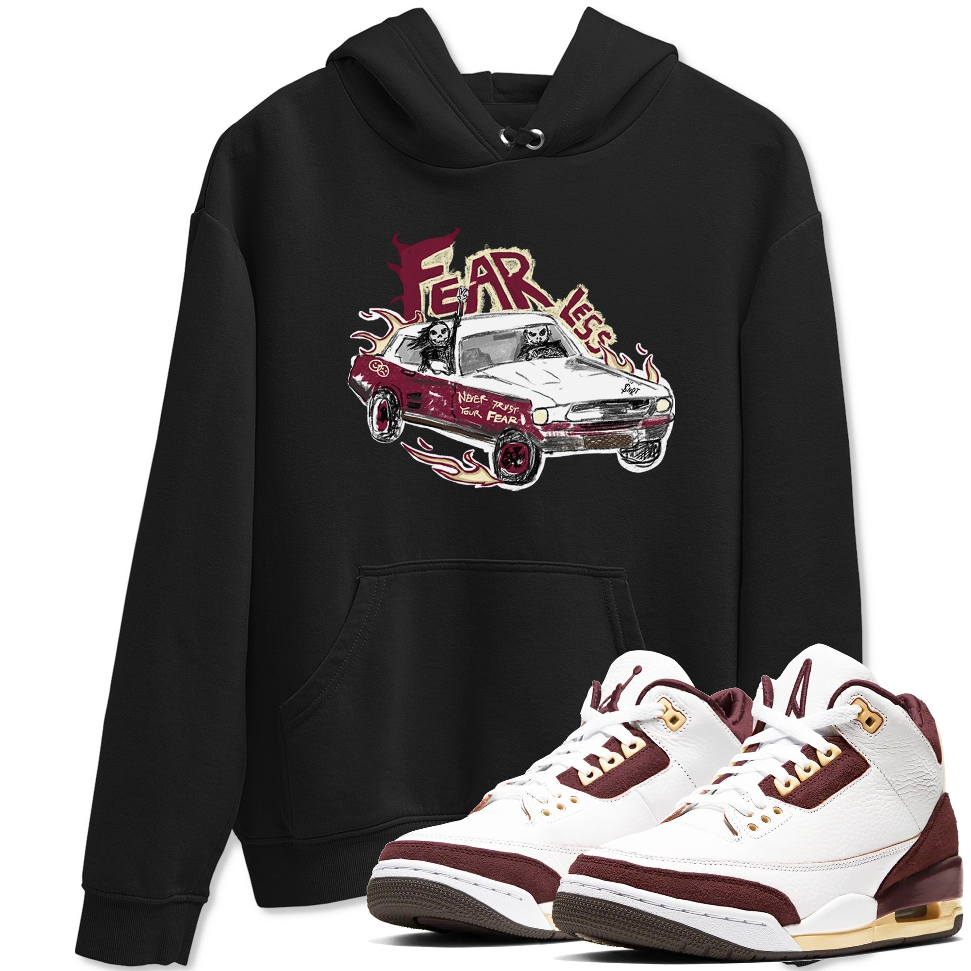Fearless Car snkmatch Tees - Air Jordan 3 A Ma Maniere x Burgundy Crush