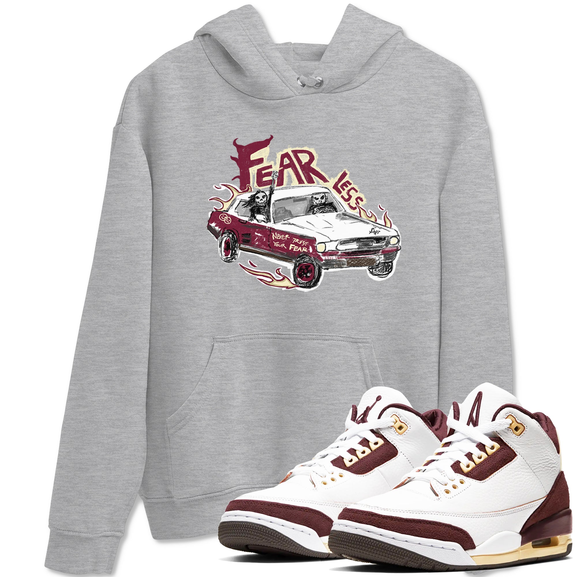 Fearless Car snkmatch Tees - Air Jordan 3 A Ma Maniere x Burgundy Crush