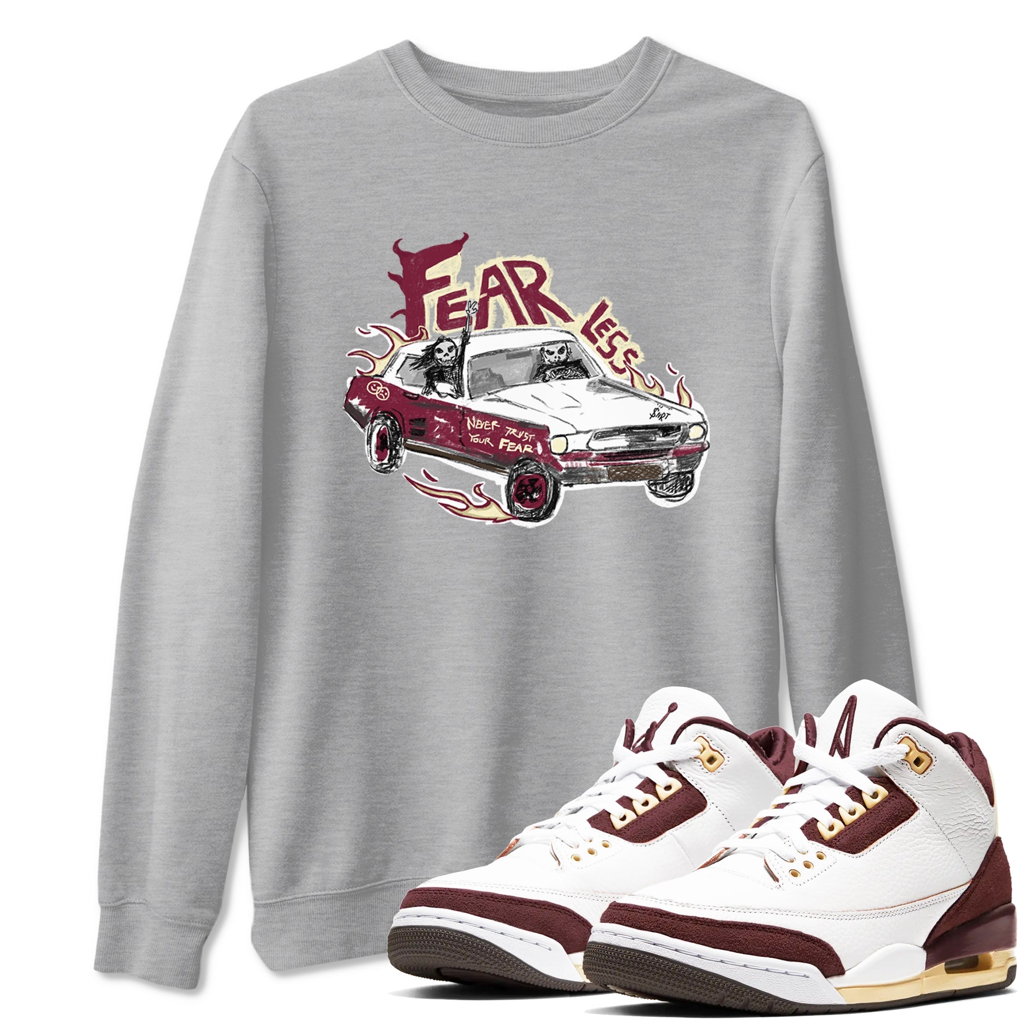 Fearless Car snkmatch Tees - Air Jordan 3 A Ma Maniere x Burgundy Crush