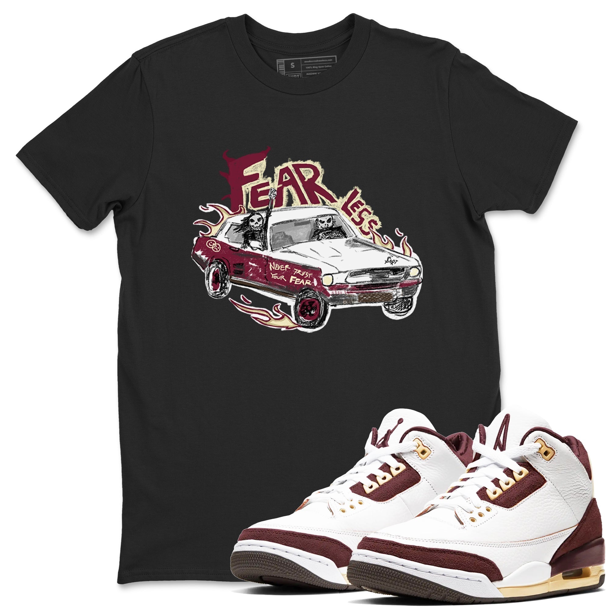 Fearless Car snkmatch Tees - Air Jordan 3 A Ma Maniere x Burgundy Crush