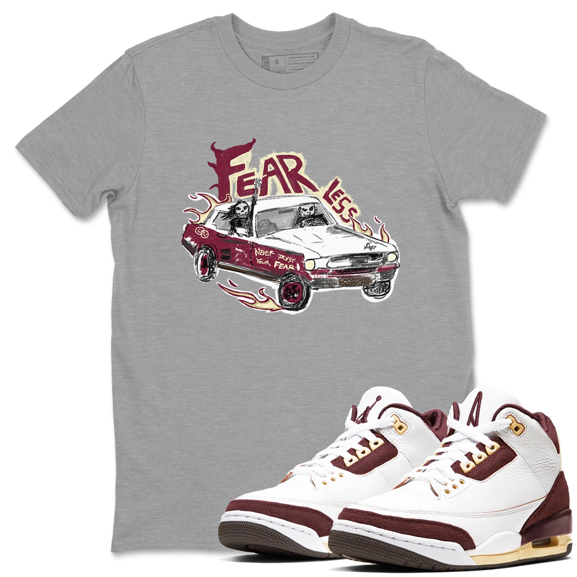 Fearless Car snkmatch Tees - Air Jordan 3 A Ma Maniere x Burgundy Crush