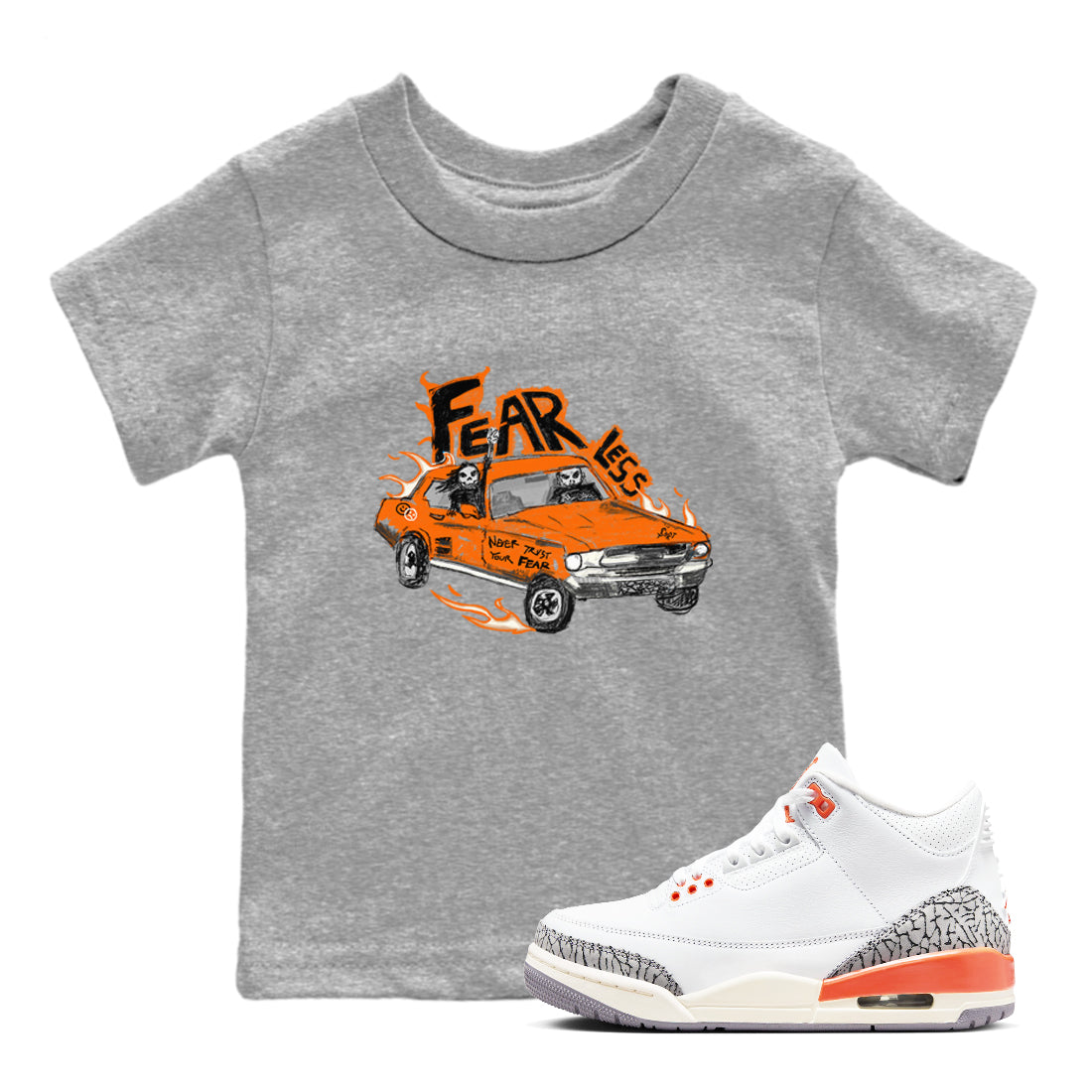 Fearless Car snkmatch Tees Kids - Air Jordan 3 Georgia Peach