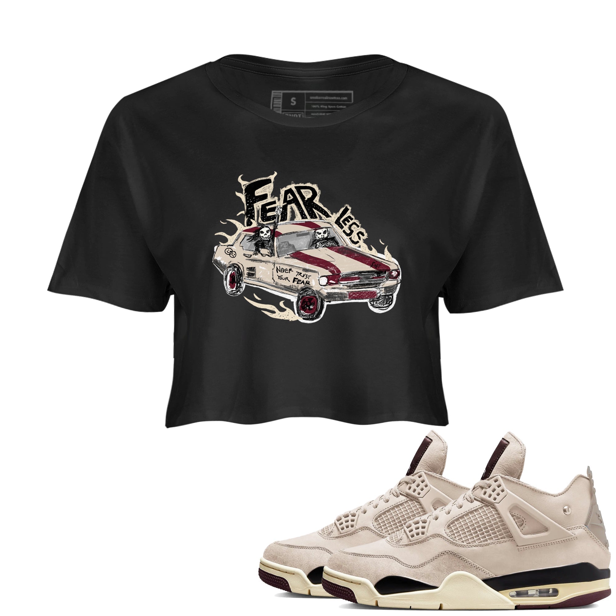 Fearless Car snkmatch Women's Top - Air Jordan 4 A Ma Maniere x Fossil Stone