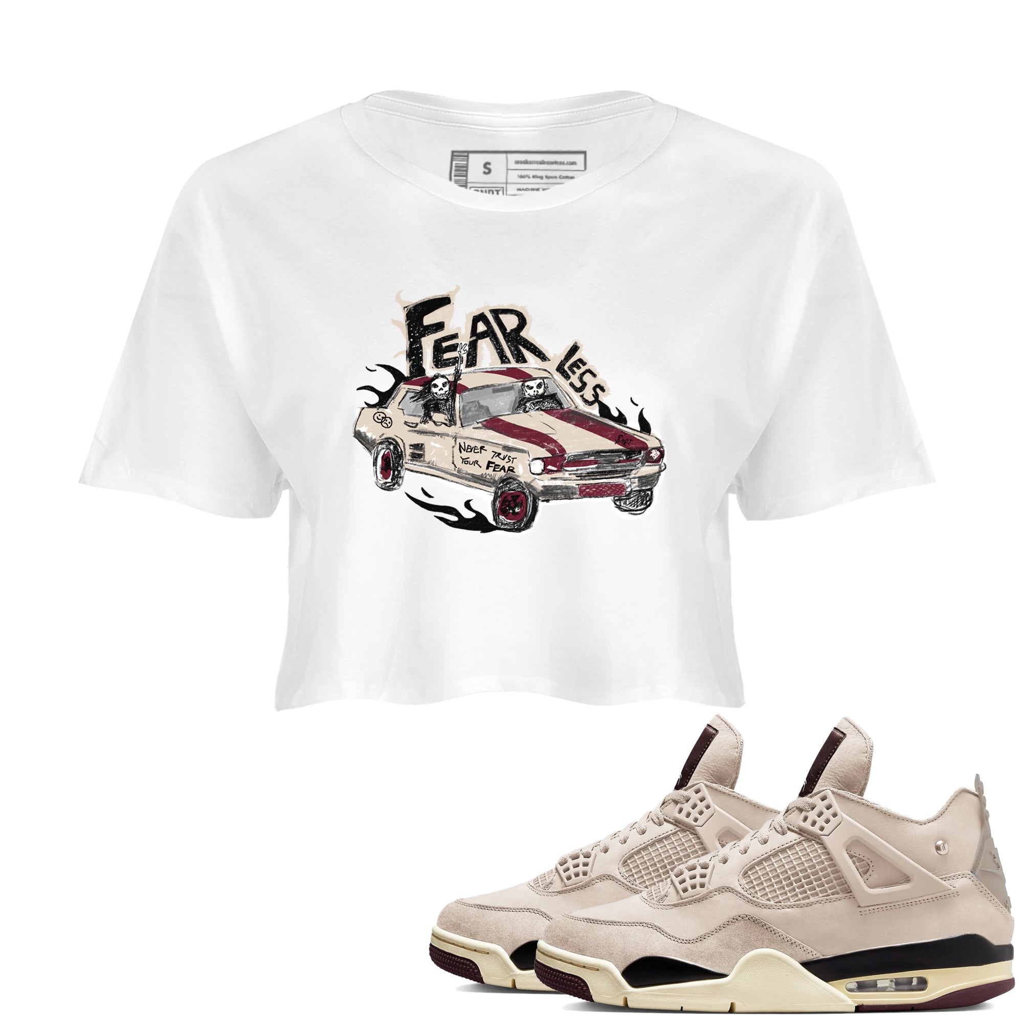 Fearless Car snkmatch Women's Top - Air Jordan 4 A Ma Maniere x Fossil Stone