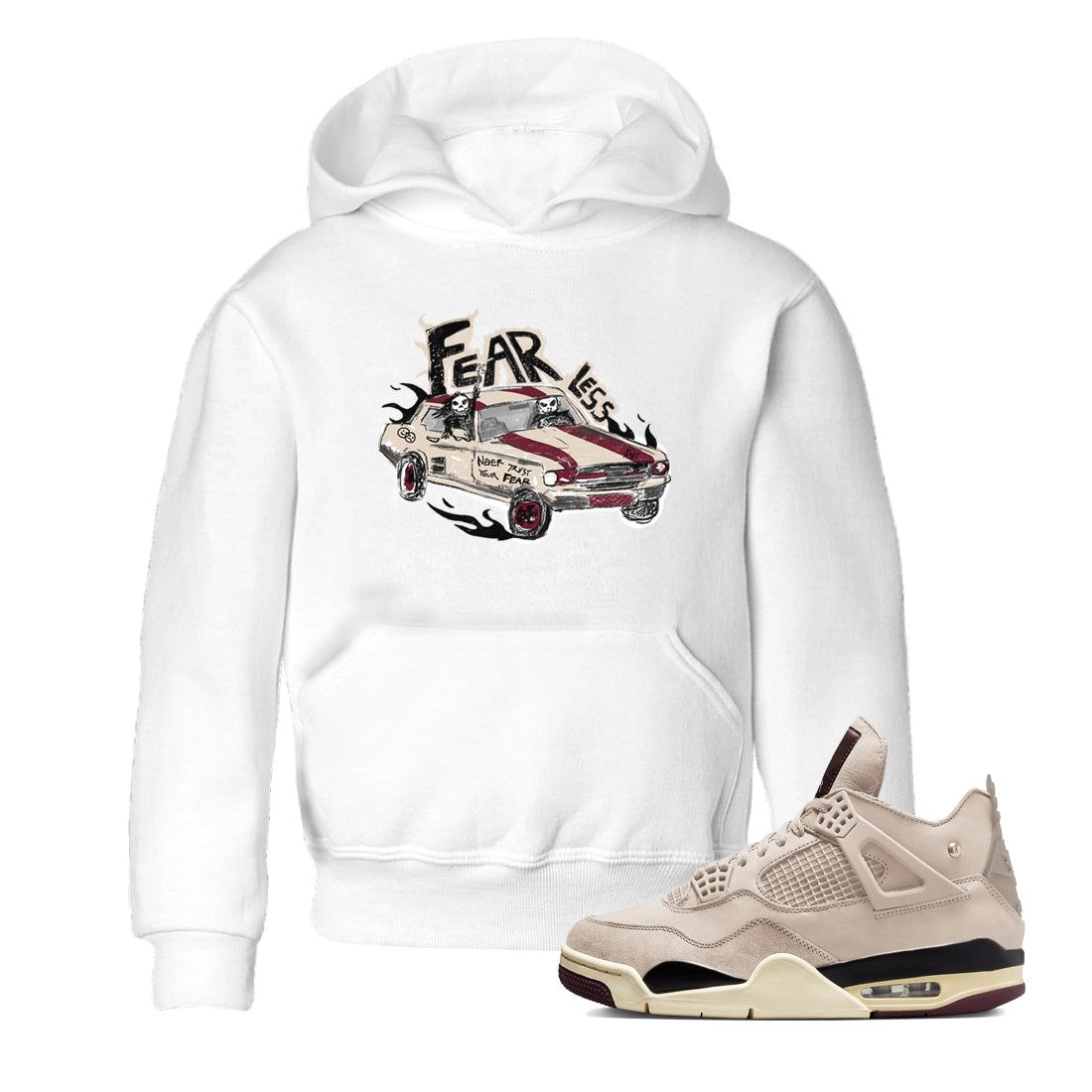 Fearless Car snkmatch Tees Kids - Air Jordan 4 A Ma Maniere x Fossil Stone