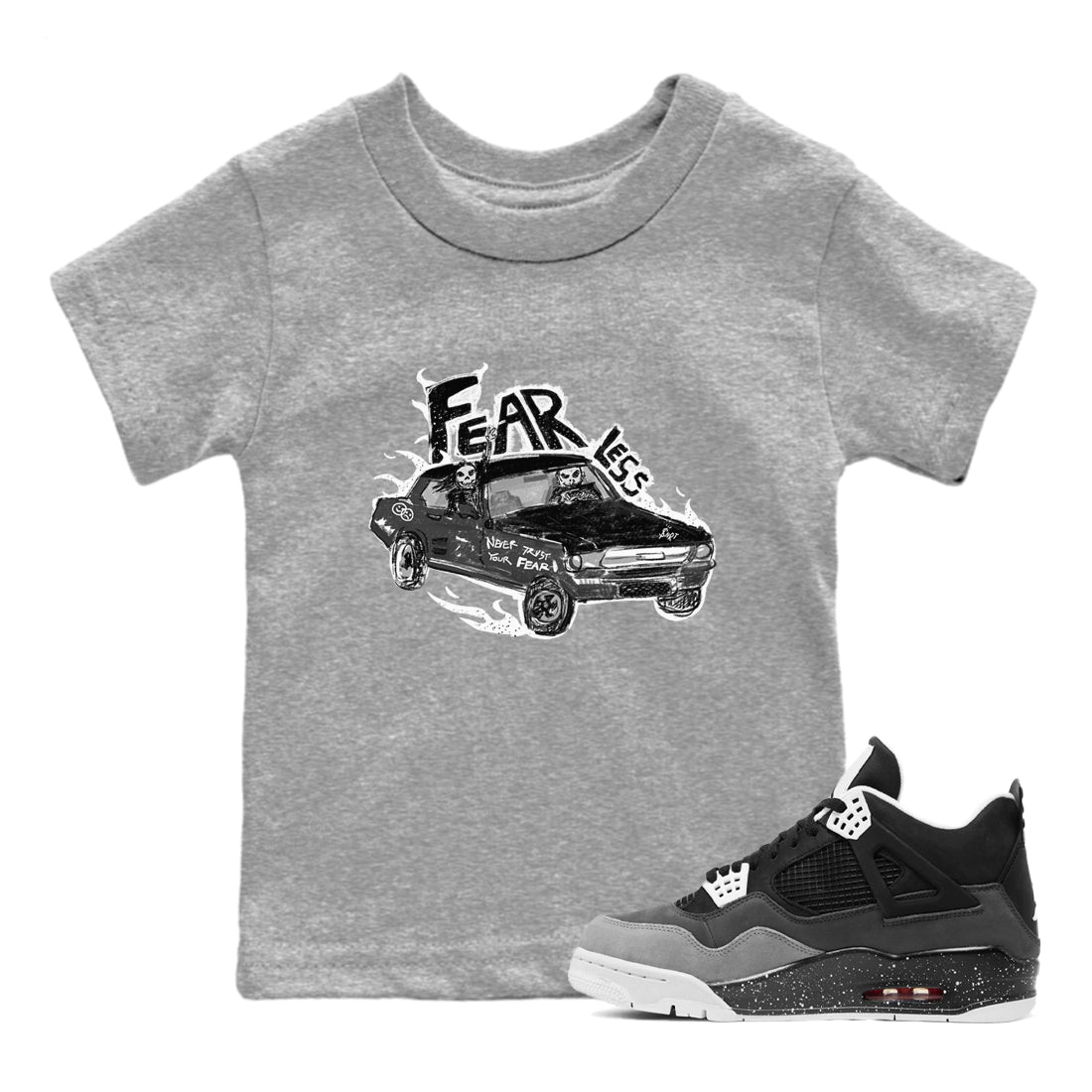 Fearless Car snkmatch Tees Kids - Air Jordan 4 Fear
