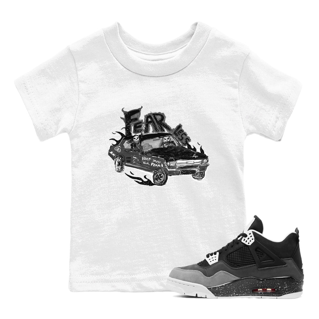 Fearless Car snkmatch Tees Kids - Air Jordan 4 Fear