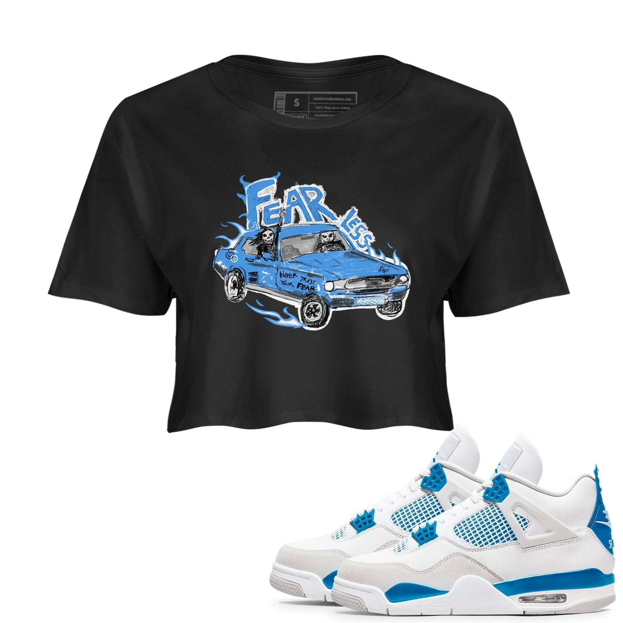 Fearless Car snkmatch Women's Top - Air Jordan 4 Military Blue