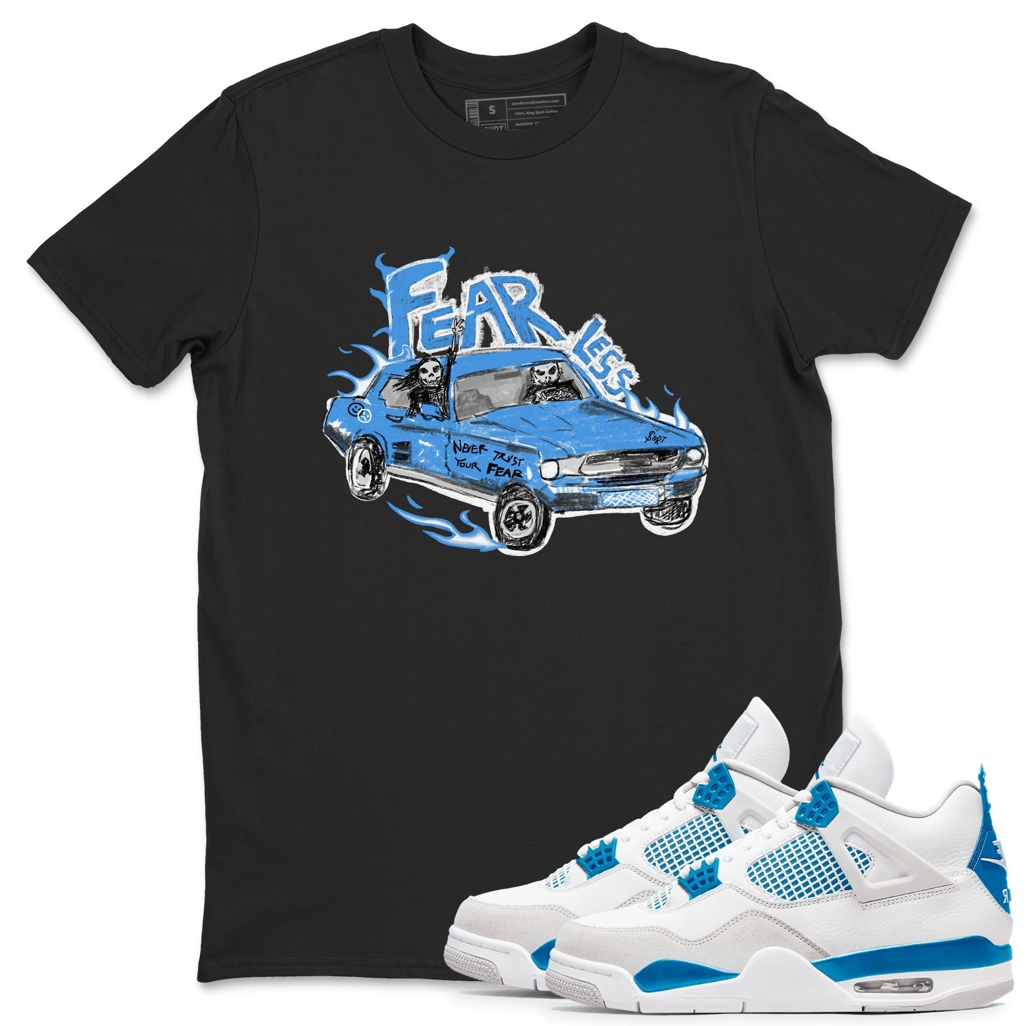 Fearless Car snkmatch Tees - Air Jordan 4 Military Blue