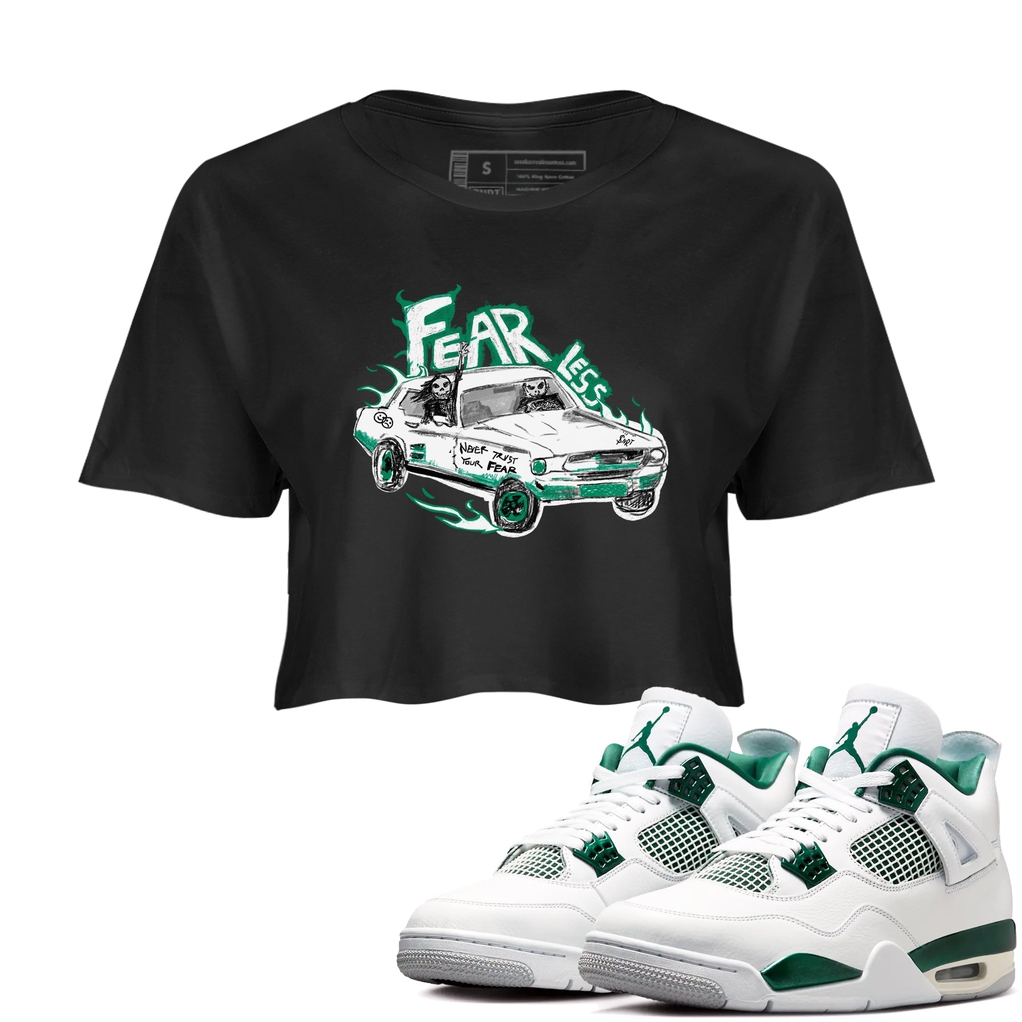 Fearless Car snkmatch Women's Top - Air Jordan 4 Oxidized Green