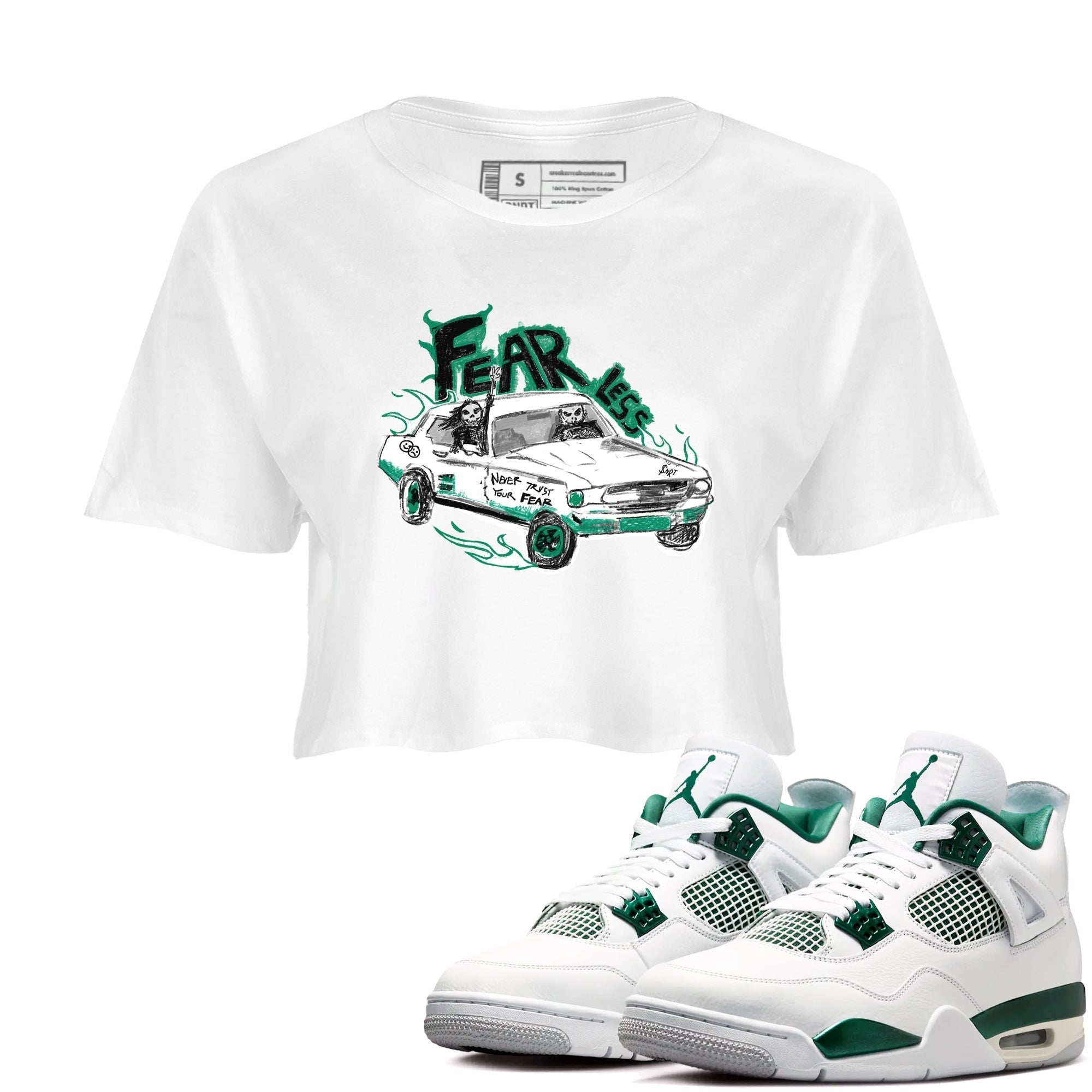 Fearless Car snkmatch Women's Top - Air Jordan 4 Oxidized Green