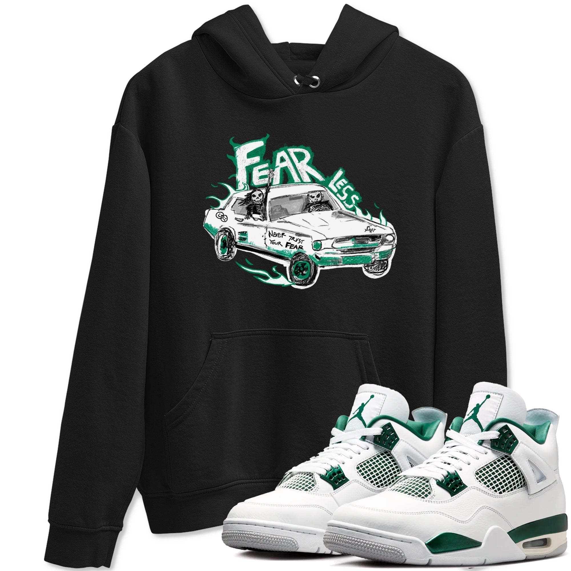 Fearless Car snkmatch Tees - Air Jordan 4 Oxidized Green