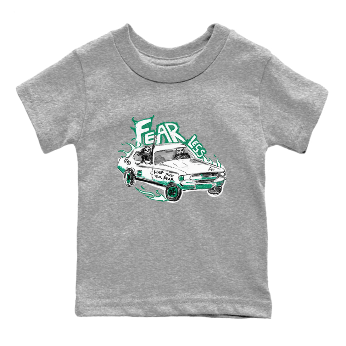 Fearless Car snkmatch Tees Kids - Air Jordan 4 Oxidized Green