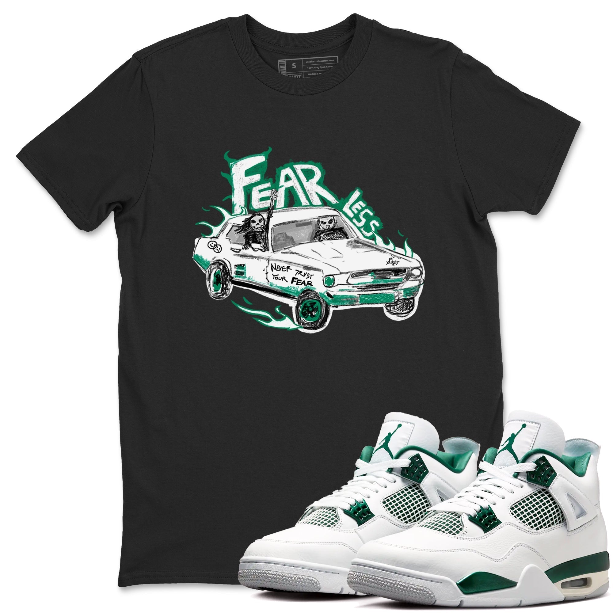 Fearless Car snkmatch Tees - Air Jordan 4 Oxidized Green